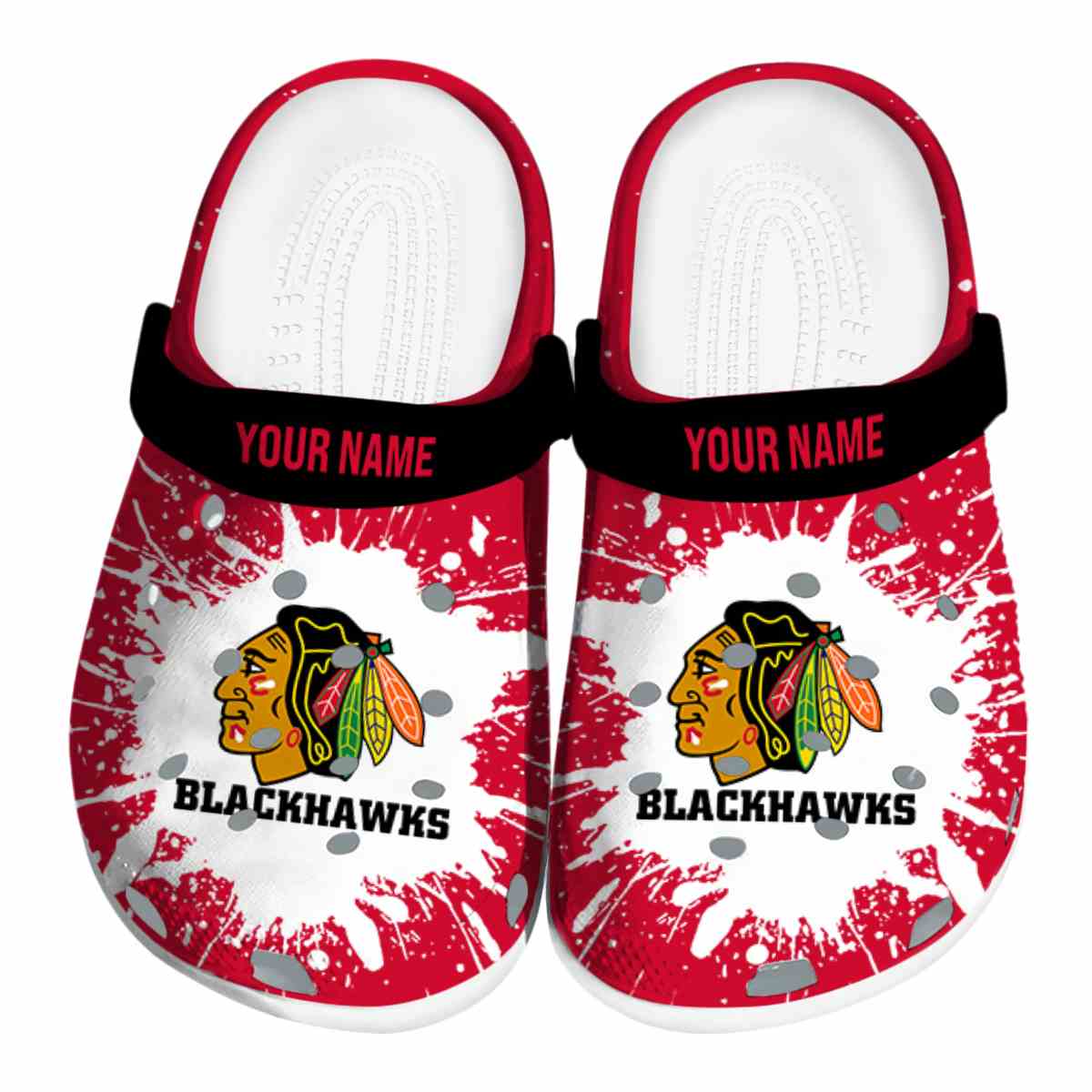 Chicago Blackhawks NHL Sport Crocs Crocband Clogs Shoes Comfortable For Men Women and Kids