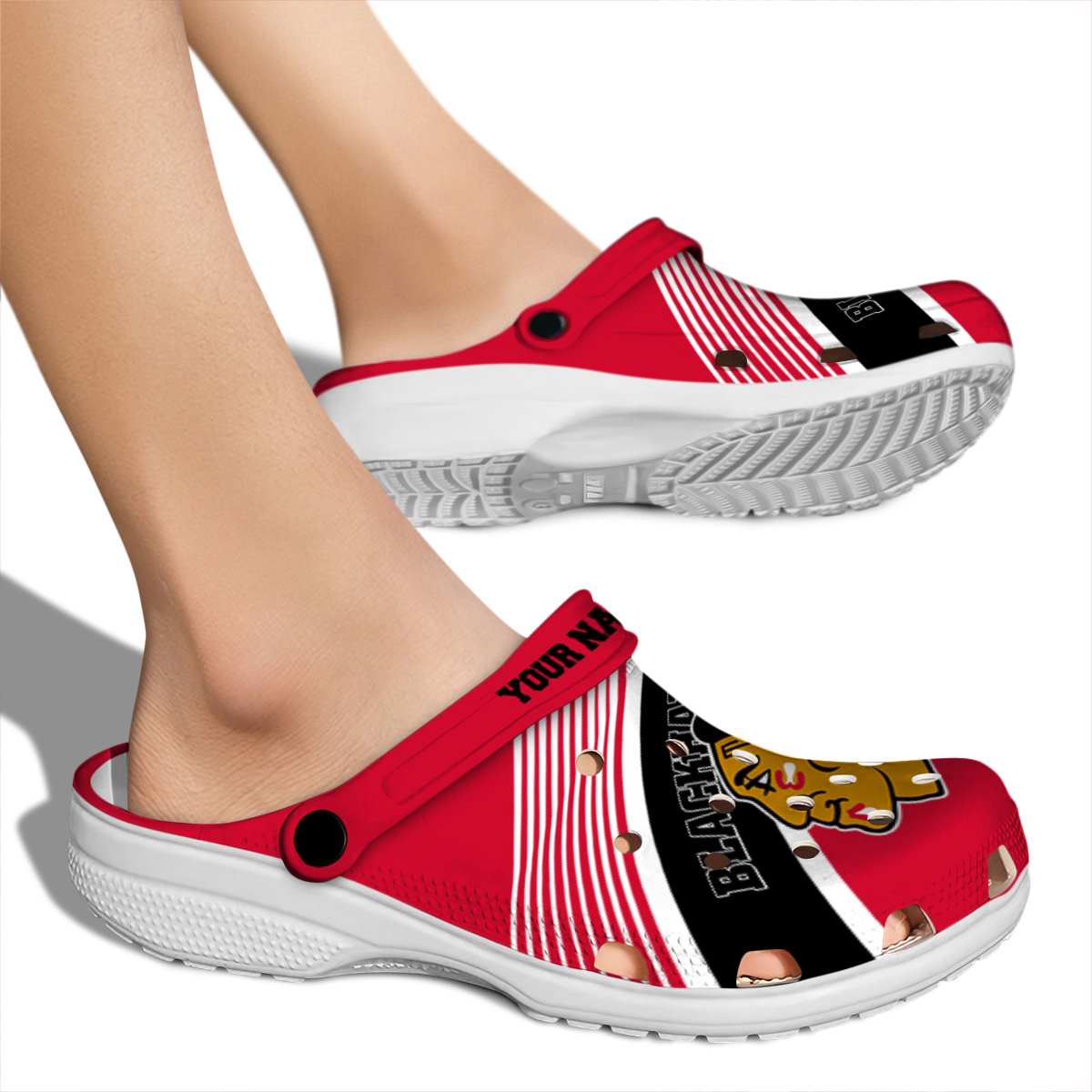 Chicago Blackhawks NHL Sport Crocs Crocband Clogs Shoes Comfortable For Men Women and Kids - Image 2