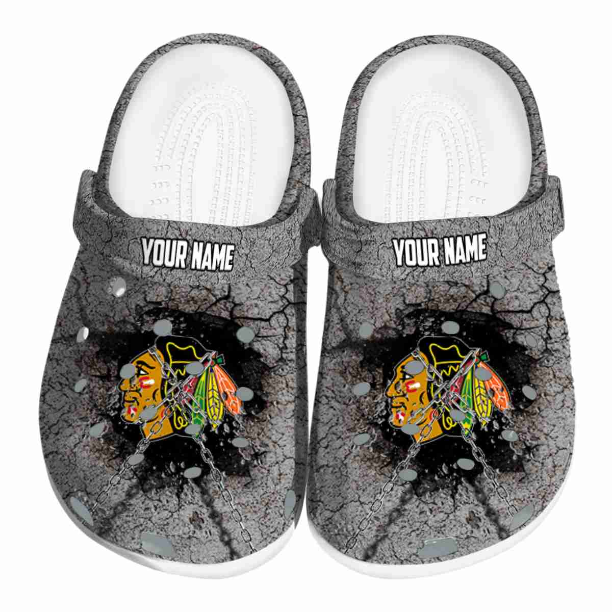 Chicago Blackhawks NHL Sport Crocs Crocband Clogs Shoes Comfortable For Men Women and Kids