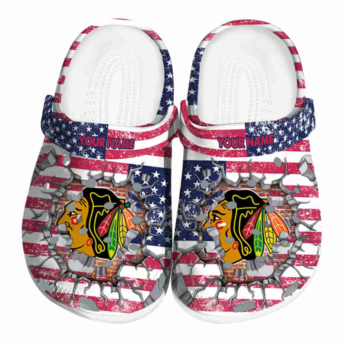 Chicago Blackhawks NHL Sport Crocs Crocband Clogs Shoes Comfortable For Men Women and Kids