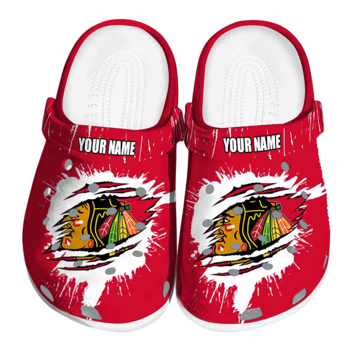 Chicago Blackhawks NHL Sport Crocs Crocband Clogs Shoes Comfortable For Men Women and Kids