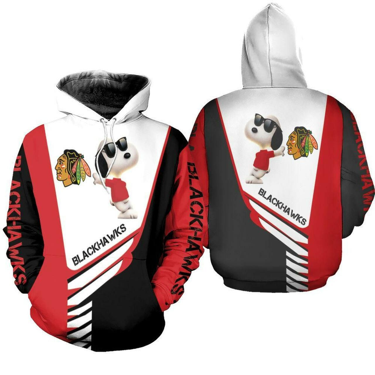 Chicago Blackhawks Snoopy For Lover 3D All Over Print Hoodie, Zip Hoodie