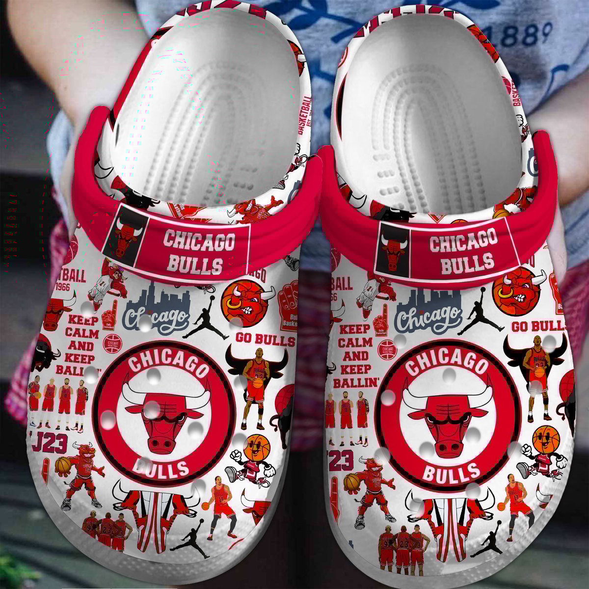 Chicago Bulls NBA Sport Crocs Clogs Crocband Shoes Comfortable For Men Women and Kids