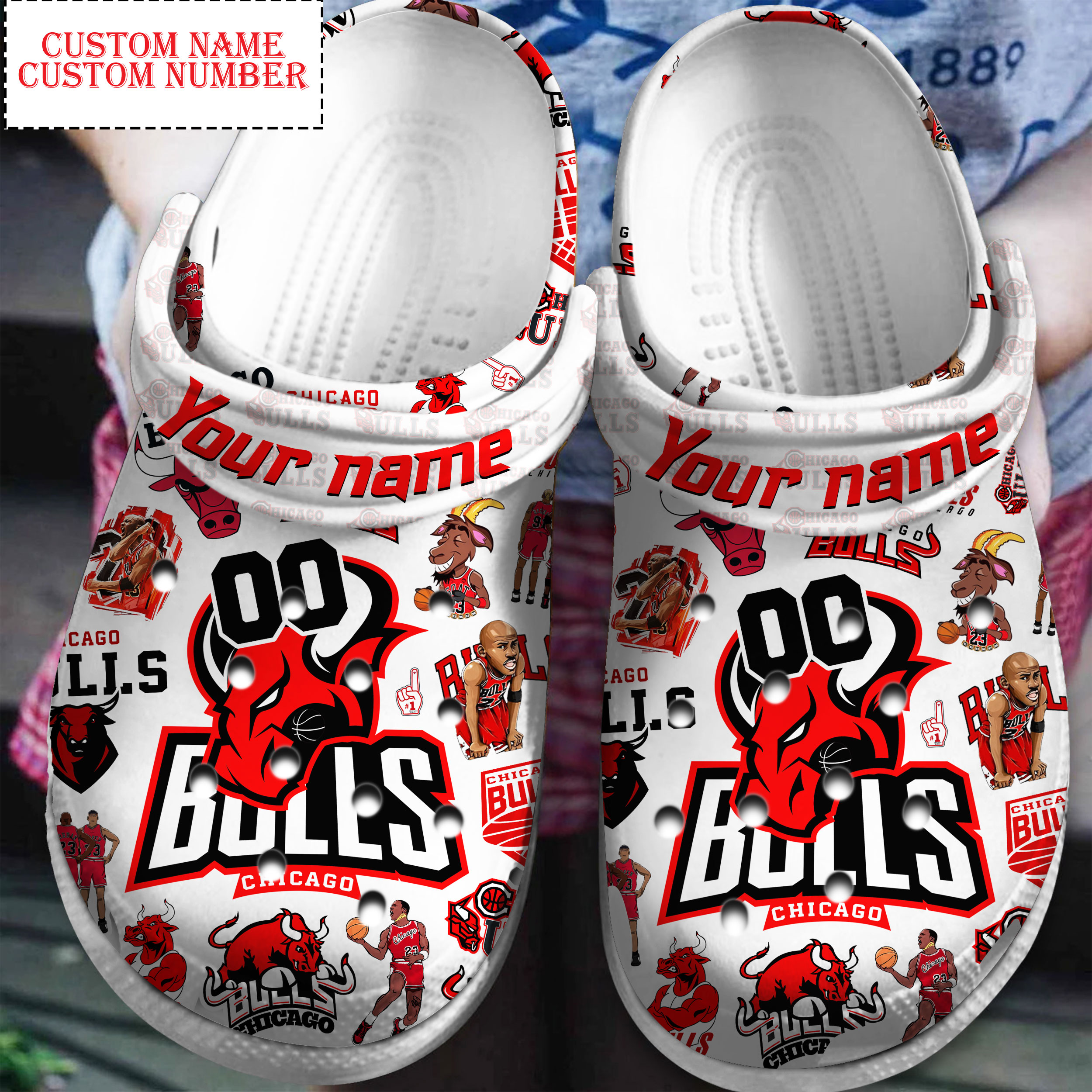 Chicago Bulls NBA Sport Crocs Clogs Crocband Shoes For Men Women and Kids