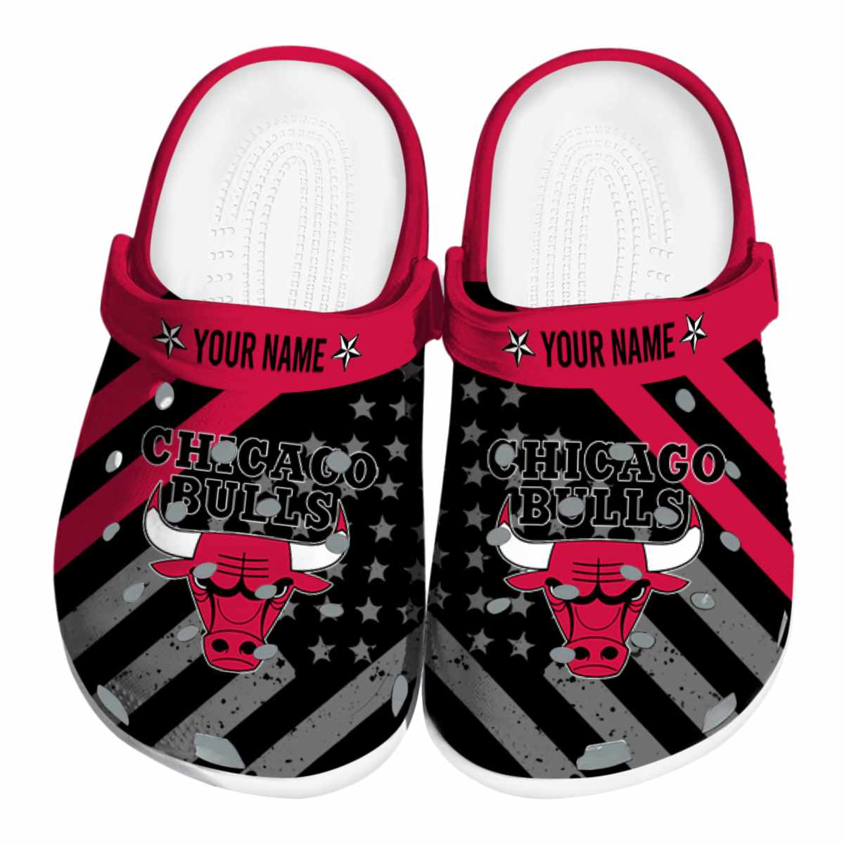 Chicago Bulls NBA Sport Crocs Crocband Clogs Shoes Comfortable For Men Women and Kids