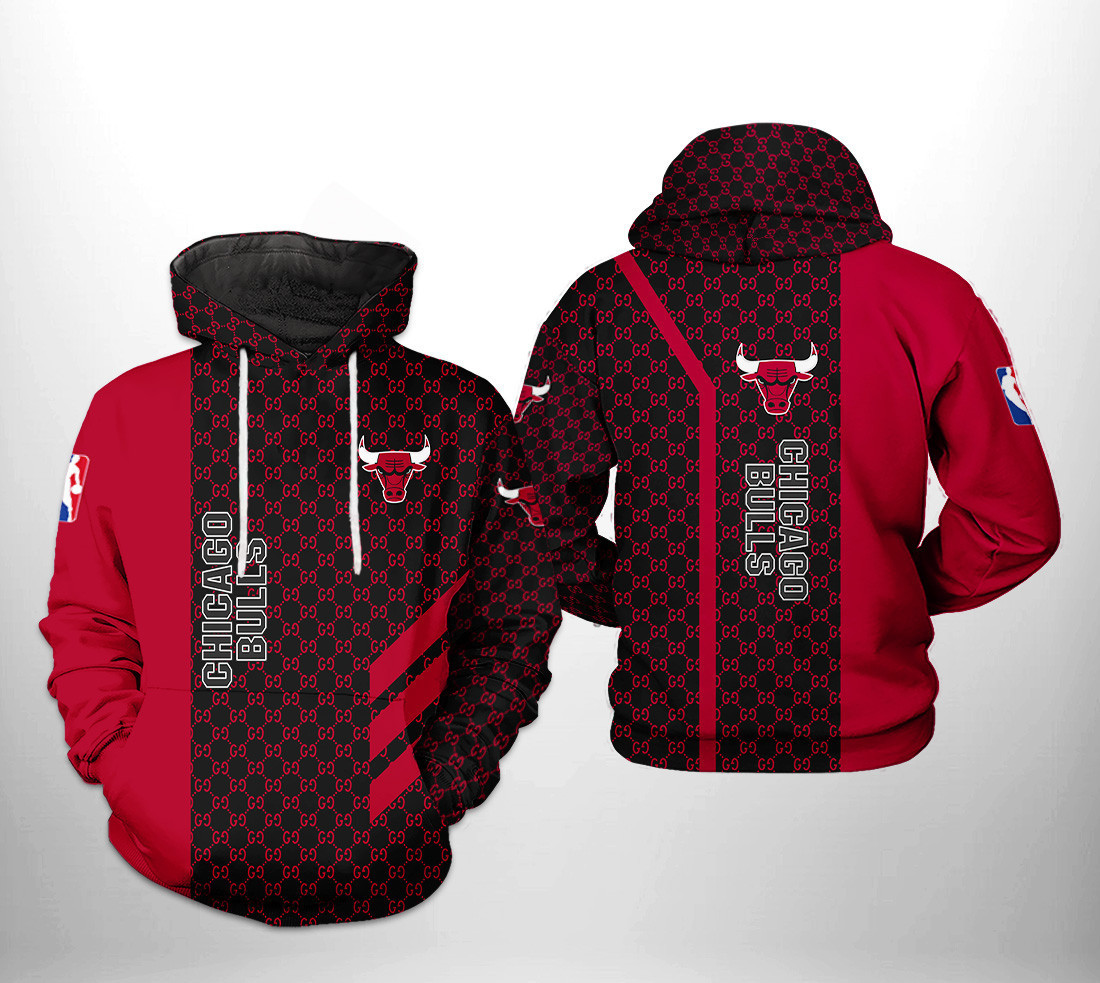 Chicago Bulls NBA Team Pattern Mix 3D All Over Print Hoodie, Zip Hoodie