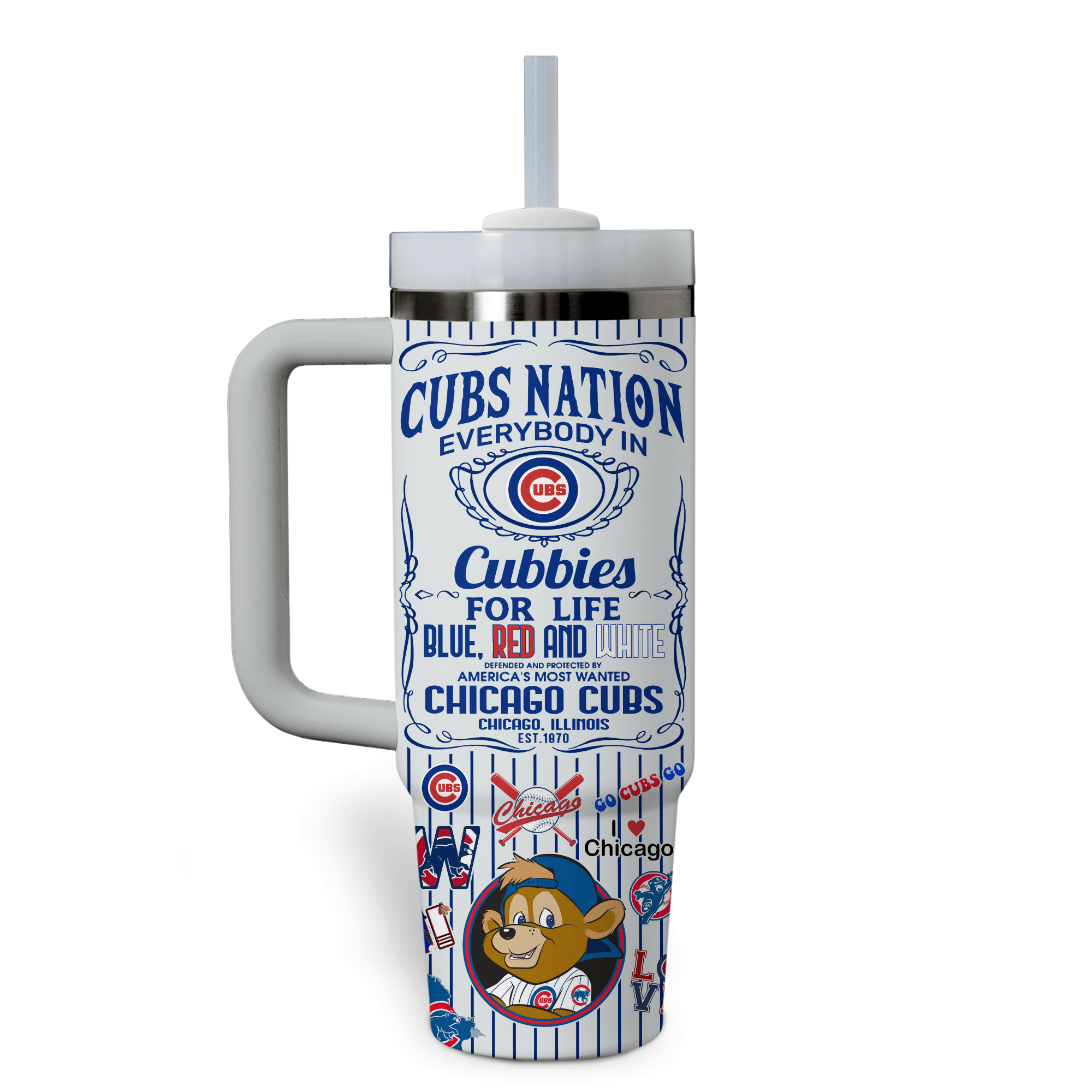 Chicago Cubs Baseball MLB Custom Stanley Cup 40 oz 30 oz Tumbler With HandleTVC2301527 - Image 2
