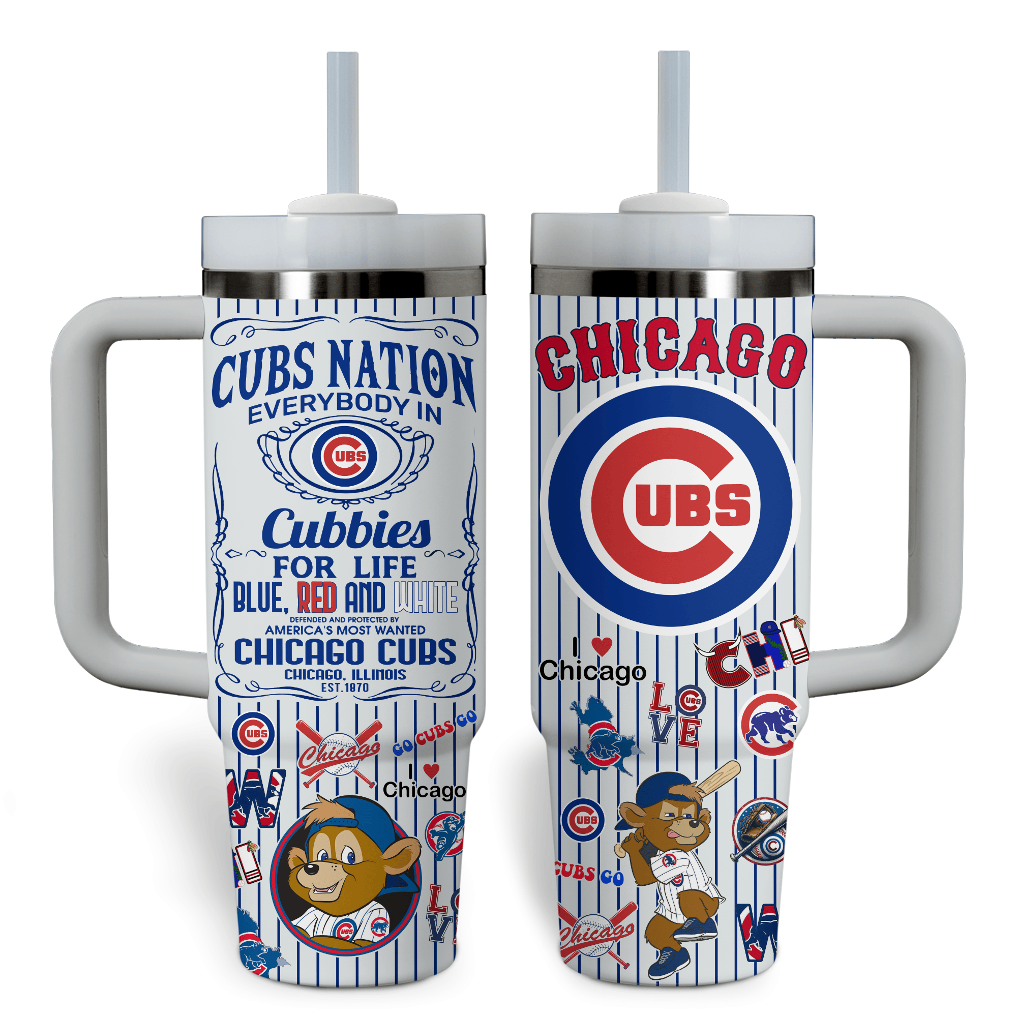 Chicago Cubs Baseball MLB Custom Stanley Cup 40 oz 30 oz Tumbler With HandleTVC2301527