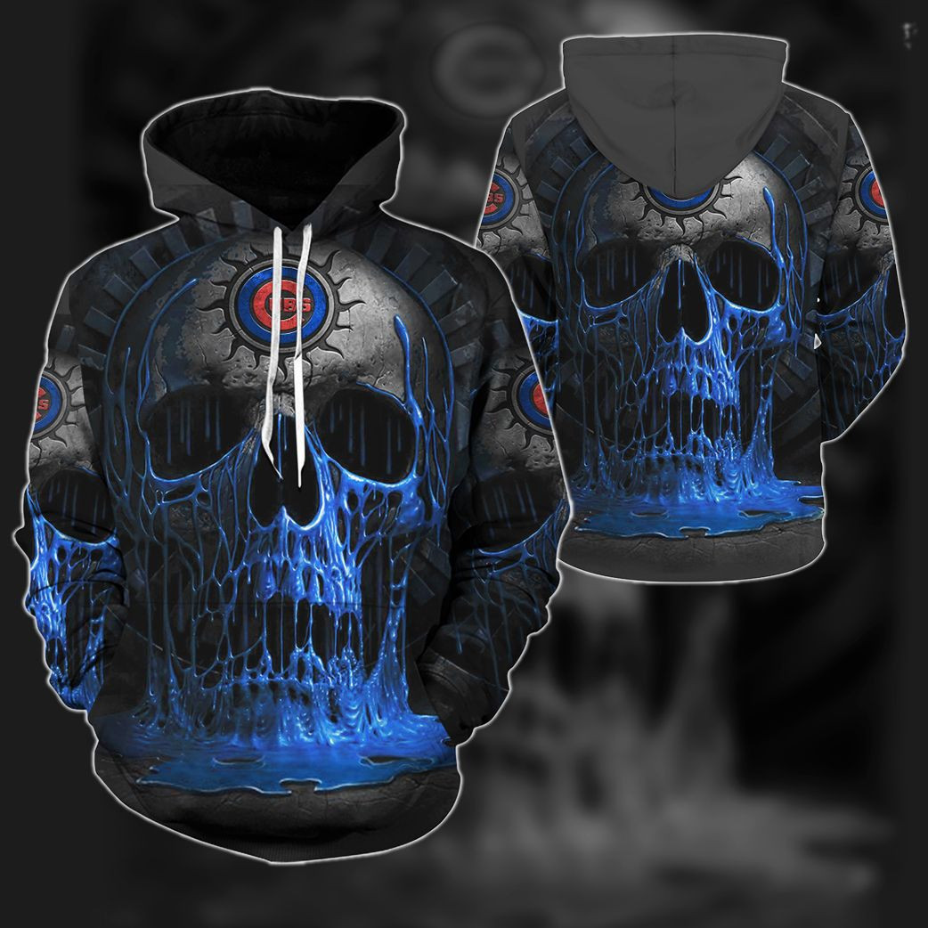 Chicago Cubs MLB Skull 3D All Over Print Hoodie, Zip Hoodie
