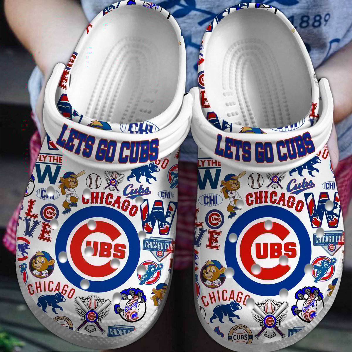 Chicago Cubs MLB Sport Crocs Crocband Clogs Shoes Comfortable For Men Women and Kids