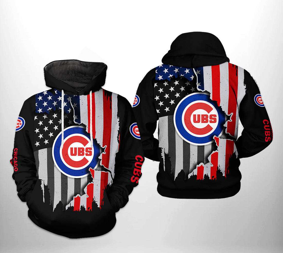 Chicago Cubs MLB US Flag 3D All Over Print Hoodie, Zip Hoodie