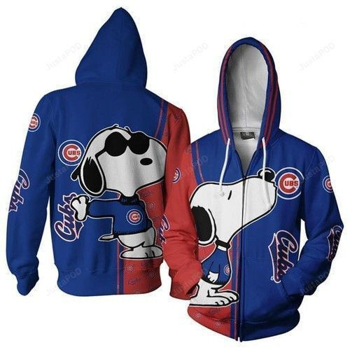 Chicago Cubs Snoopy Kiss 3D All Over Print Hoodie, Zip Hoodie