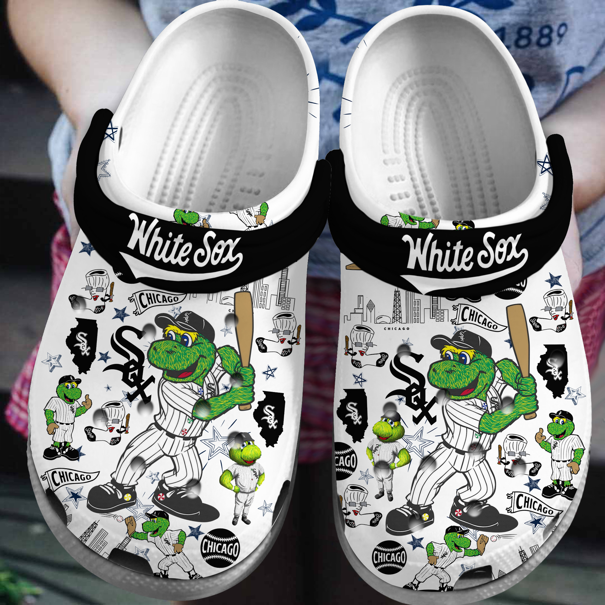 Chicago White Sox Baseball MLB Sport Crocs Crocband Clogs Shoes Comfortable For Men Women and Kids