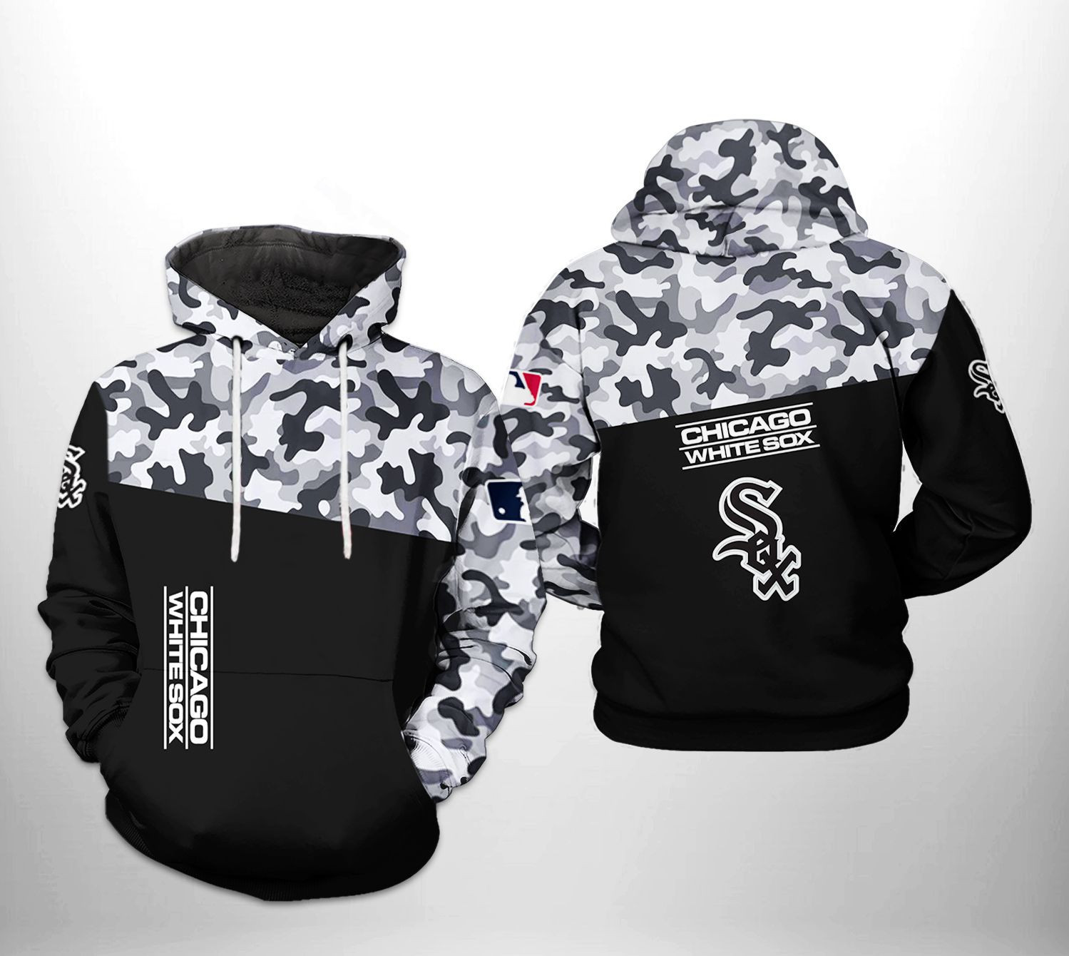 Chicago White Sox MLB Camo Veteran 3D All Over Print Hoodie, Zip Hoodie