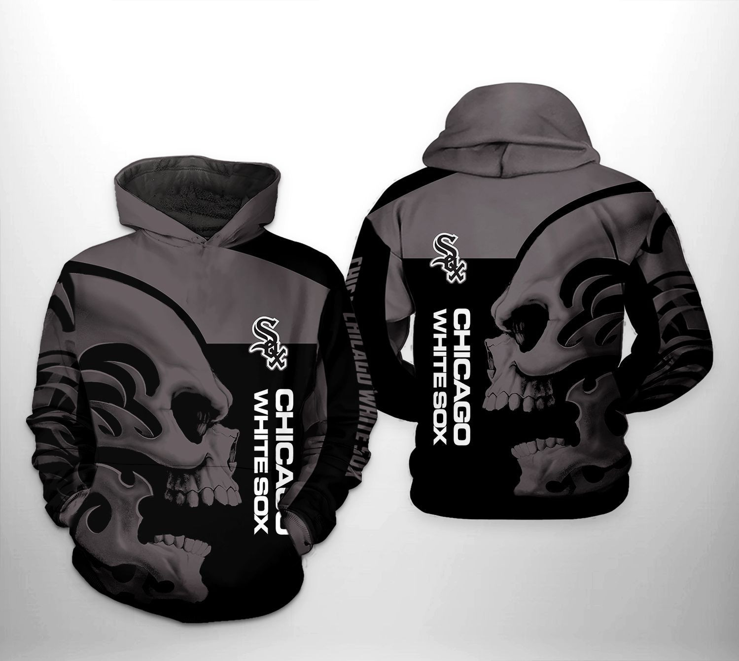 Chicago White Sox MLB Skull 3D All Over Print Hoodie, Zip Hoodie