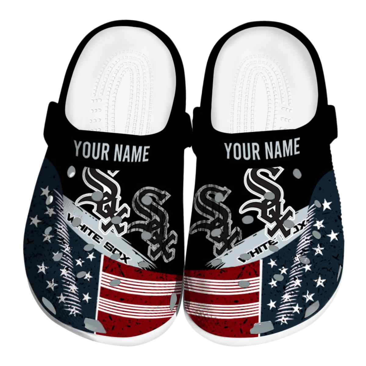 Chicago White Sox MLB Sport Crocs Crocband Clogs Shoes Comfortable For Men Women and Kids