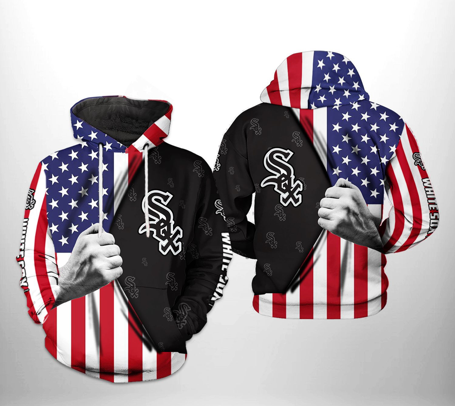 Chicago White Sox MLB US Flag 3D All Over Print Hoodie, Zip Hoodie