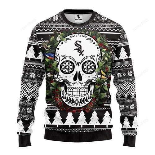 Chicago White Sox Skull Ugly Christmas Sweater Adult 3D Funny Matching for family