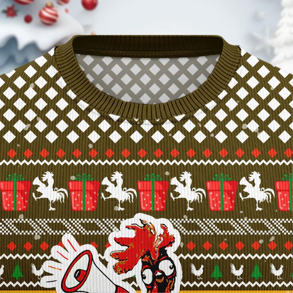 Chicken Christmas Ugly Sweater, Merry Chickmas Ugly Sweatshirt, Xmas Holiday Gift - Image 8