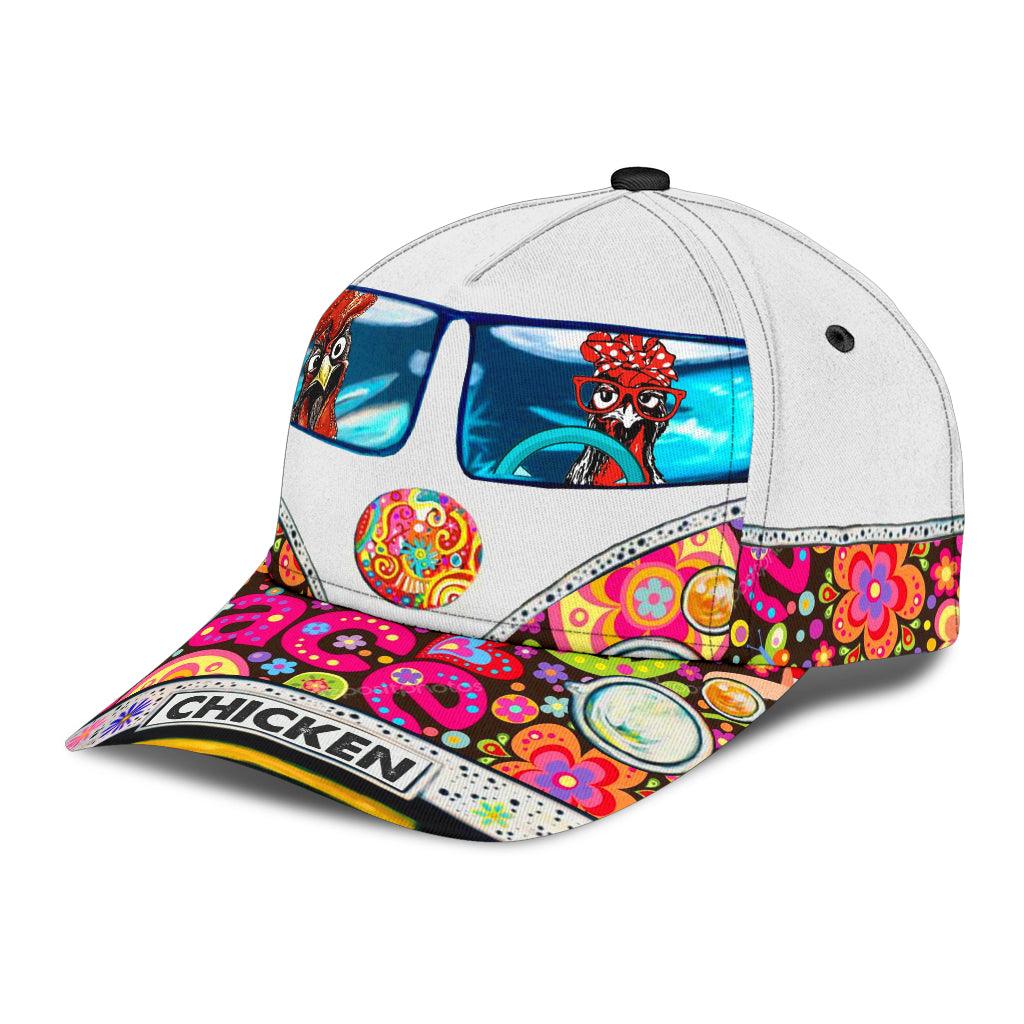 Chicken Classic Cap, Gift for Farmers, Cow Lovers, Chicken Lovers, Gift for Hippie Life, Hippie Lovers Trucker Hats Custom Hats Gifts For Men & Women