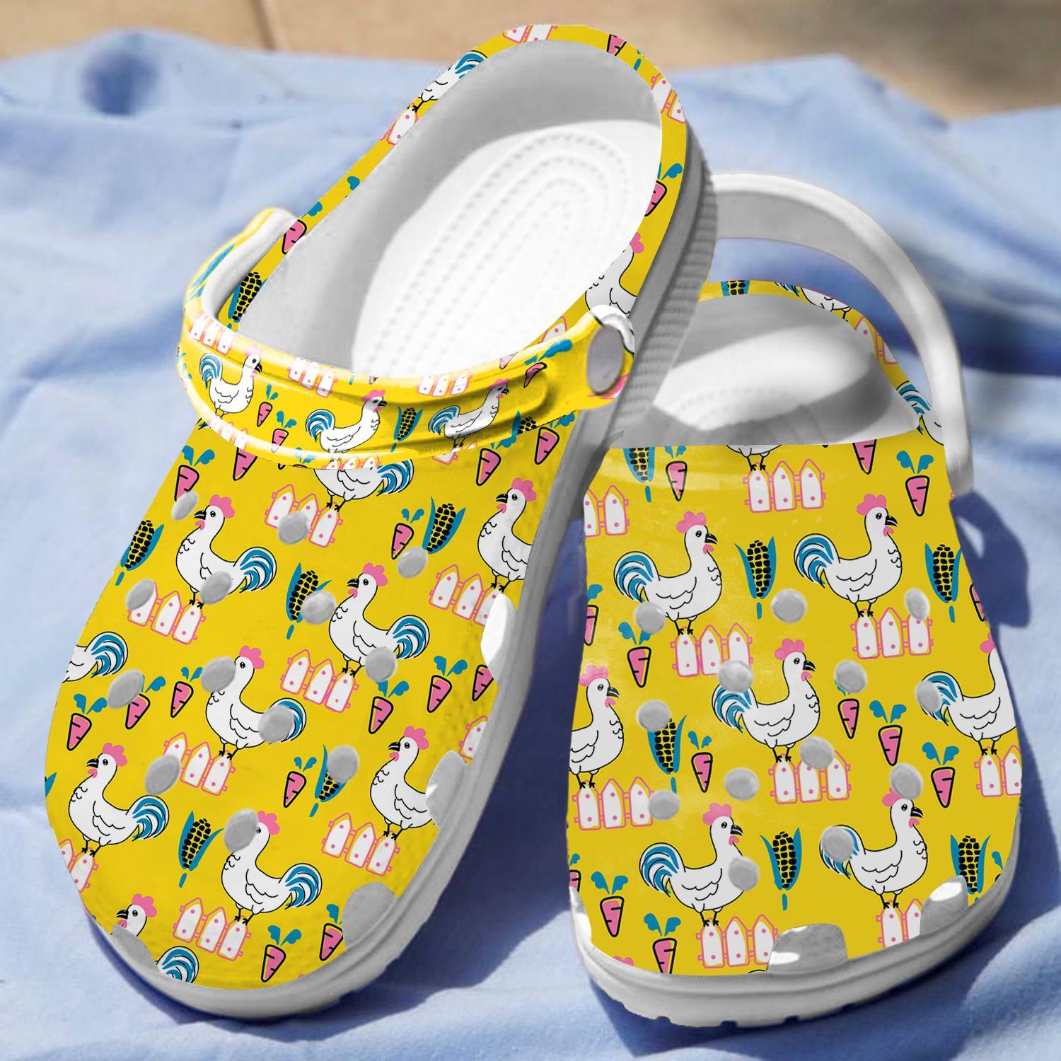 Chicken Crocs Crocband Clogs Shoes Comfortable For Men Women and Kids