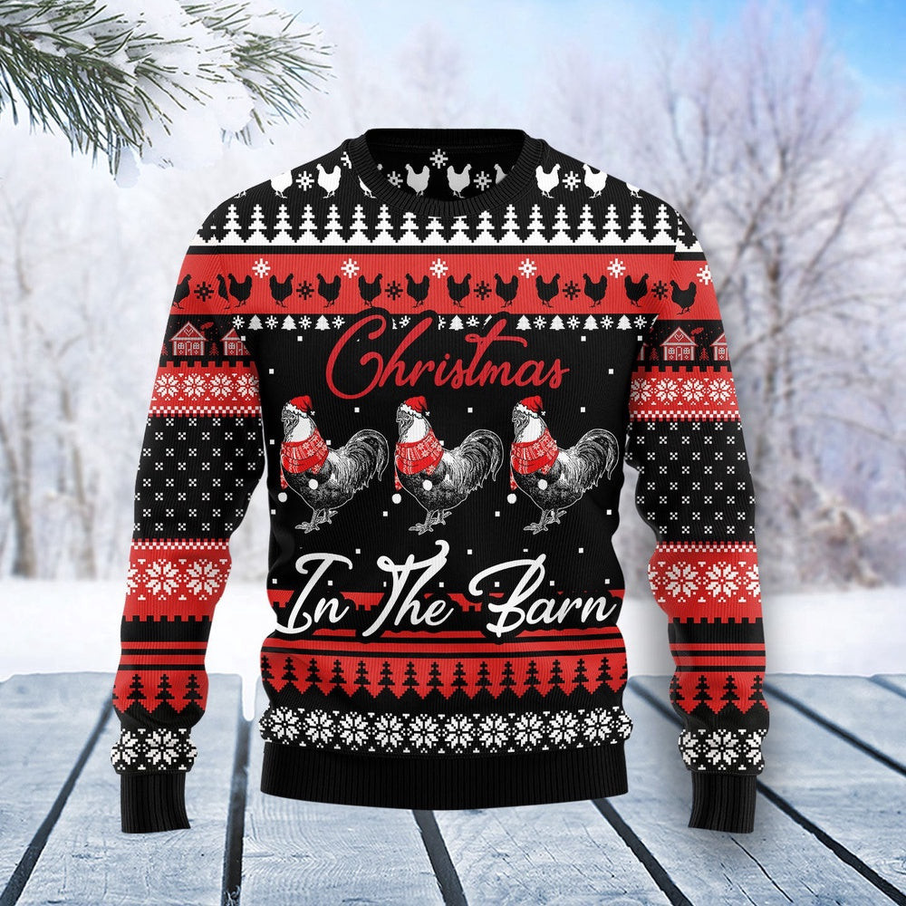 Chicken Farm Unisex Womens Mens Couples Matching Friends Funny Family Ugly Christmas Holiday Sweater Gifts