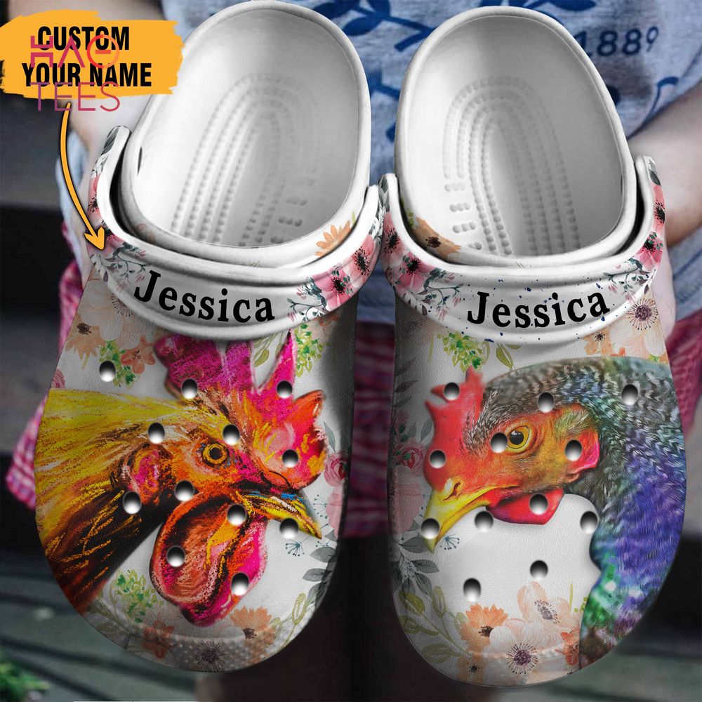 Chicken Flower Crocs Crocband Clogs Shoes Comfortable For Men Women and Kids