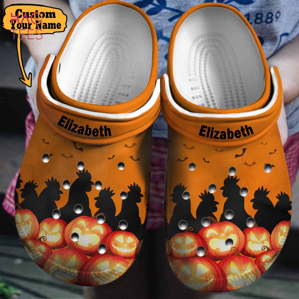 Chicken Halloween Crocs Crocband Clogs Shoes Comfortable For Men Women and Kids