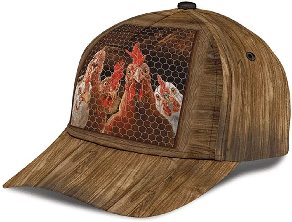Chicken Hiding Wood 3D Printed Unisex Hat Classic Cap, Baseball Cap Trucker Hats Custom Hats Gifts For Men & Women