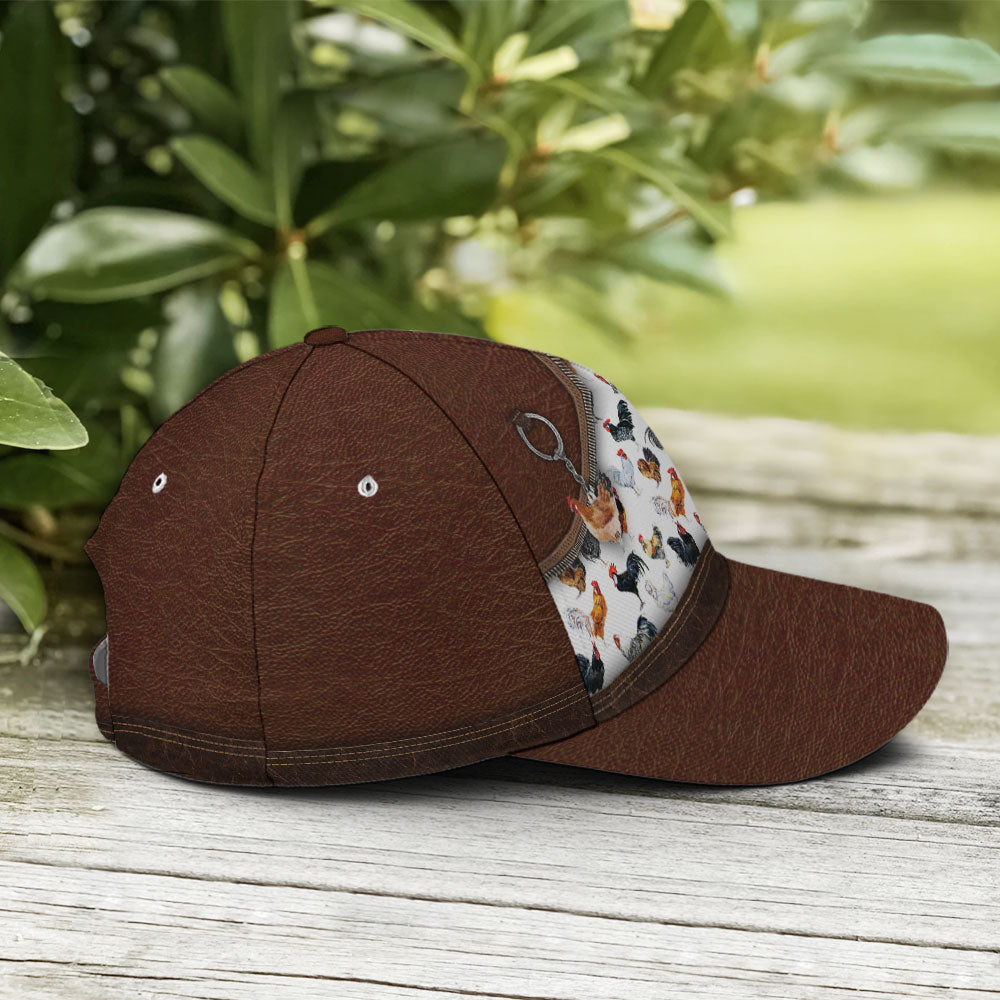 Chicken Mom Leather Baseball Cap Trucker Hats Custom Hats Gifts For Men & Women