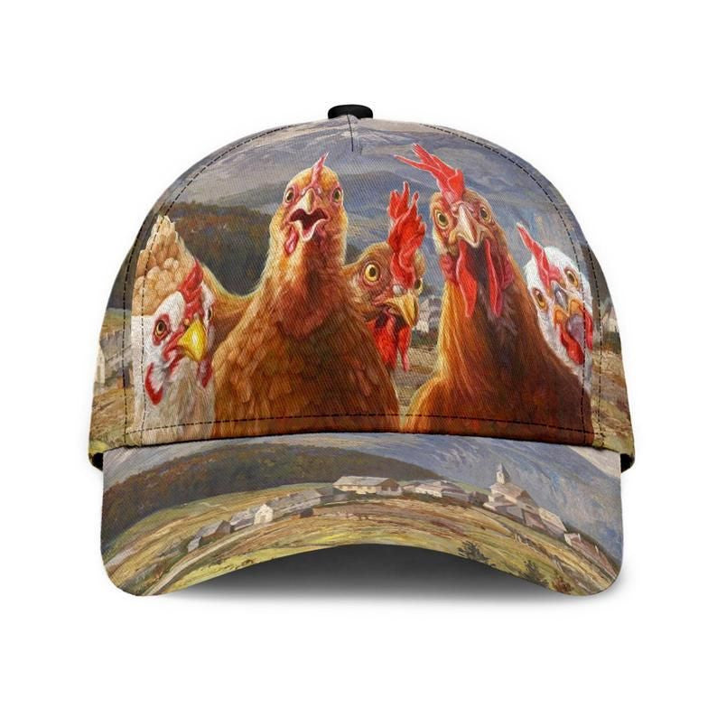 Chicken Vintage Countryside Classic Cap 3D Unisex Hat, Human Cap, Trending Cap, American Cap Trucker Hats Custom Hats Gifts For Men & Women