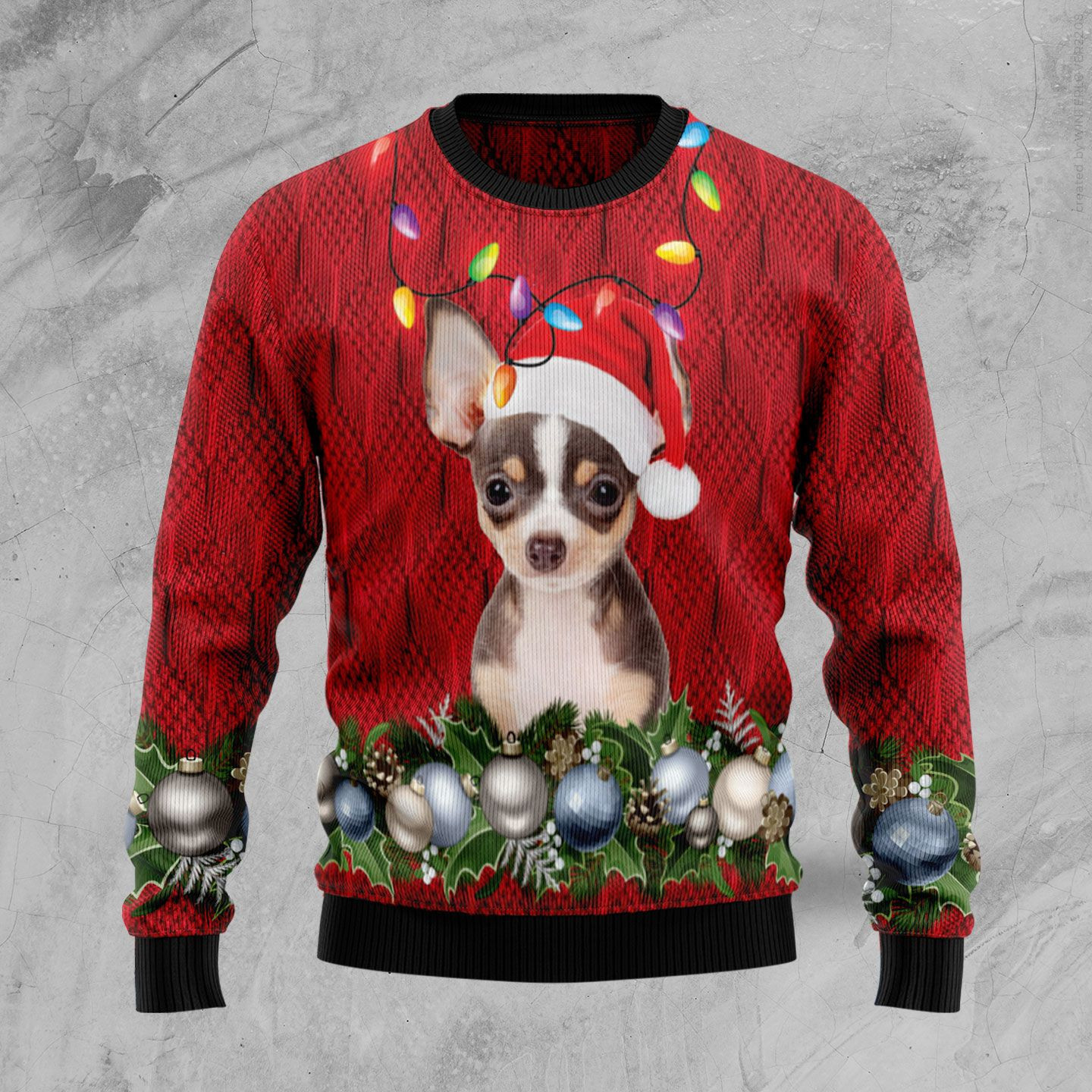 Chihuahua Christmas Beauty Ugly Christmas Sweater Adult 3D Funny Matching for family