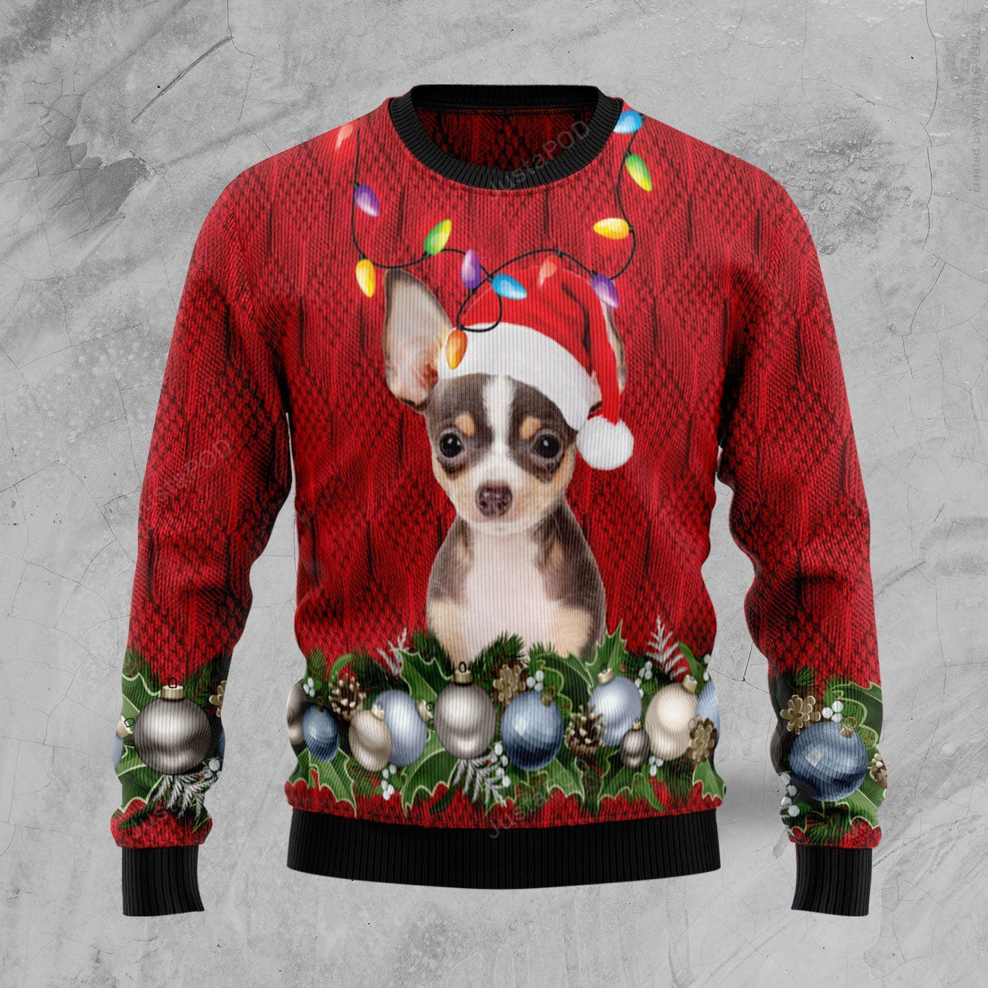 Chihuahua Christmas Beauty Ugly Christmas Sweater Adult 3D Funny Matching for family