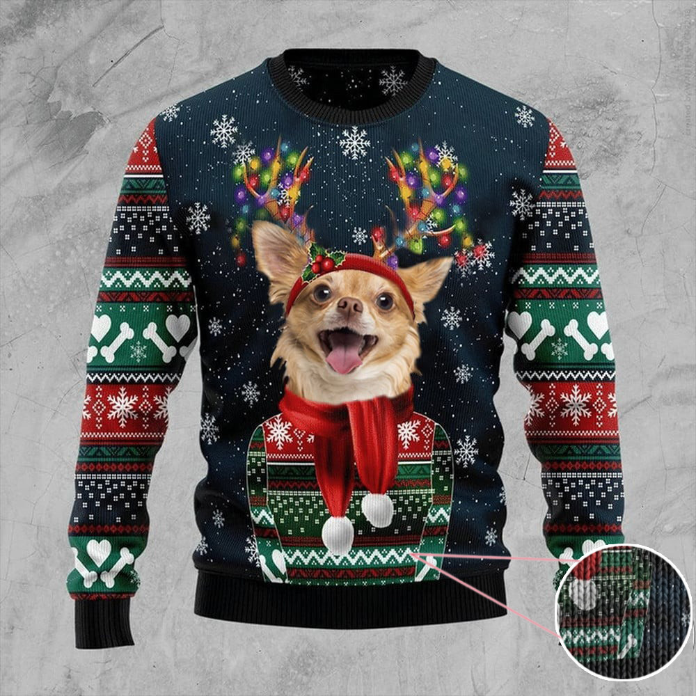 Chihuahua Christmas Ugly Sweater Cute Dog Graphic Christmas Gift Ideas For Dog Lovers - Image 2