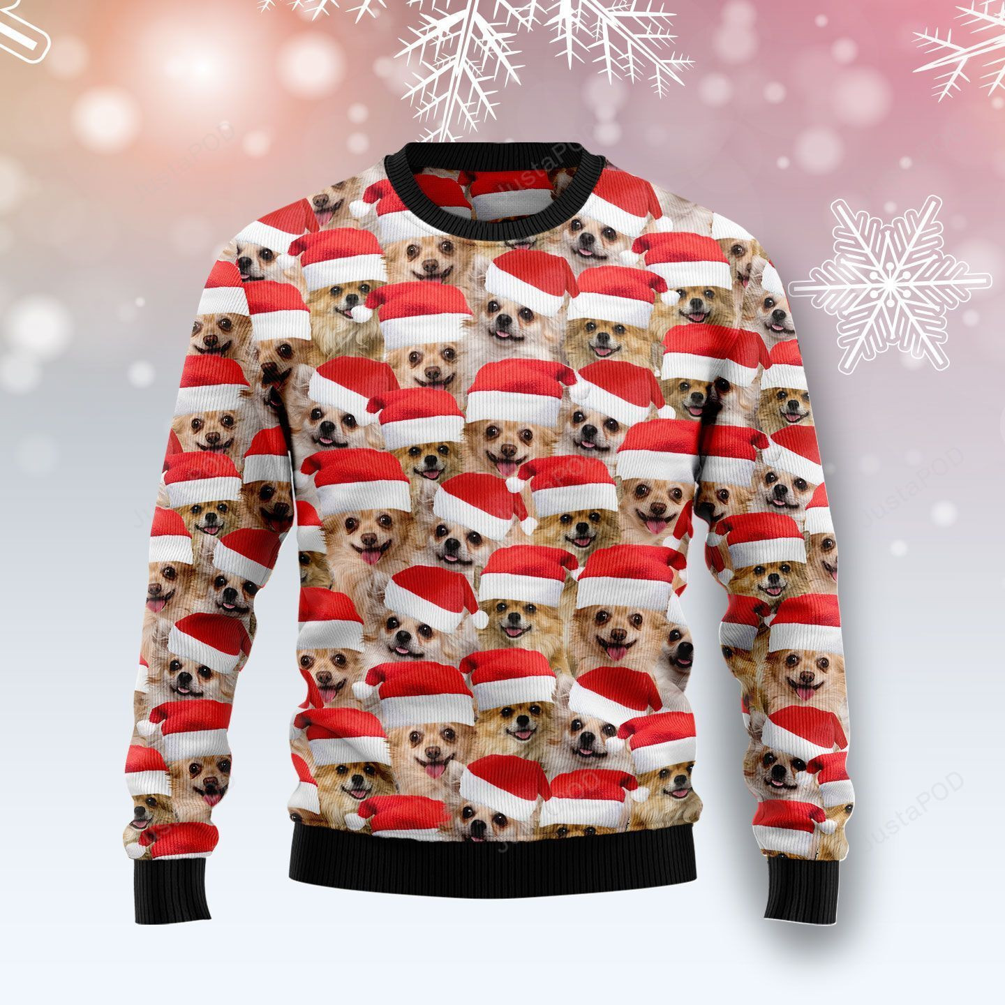 Chihuahua Group Awesome Ugly Christmas Sweater Adult 3D Funny Matching for family