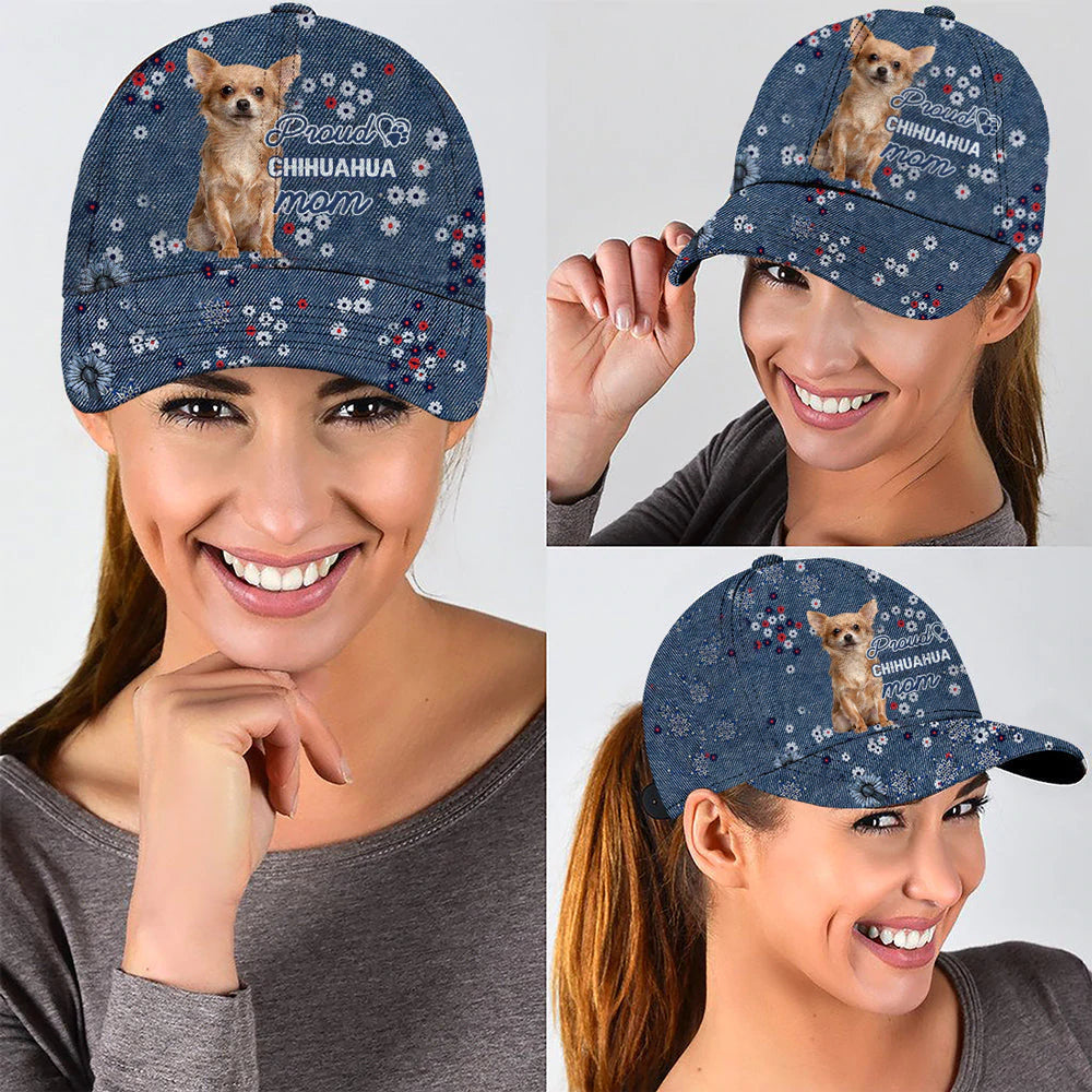 Chihuahua Proud Mom Classic Cap Hat, Summer Cap Hat For Dog Mom Trucker Hats Custom Hats Gifts For Men & Women