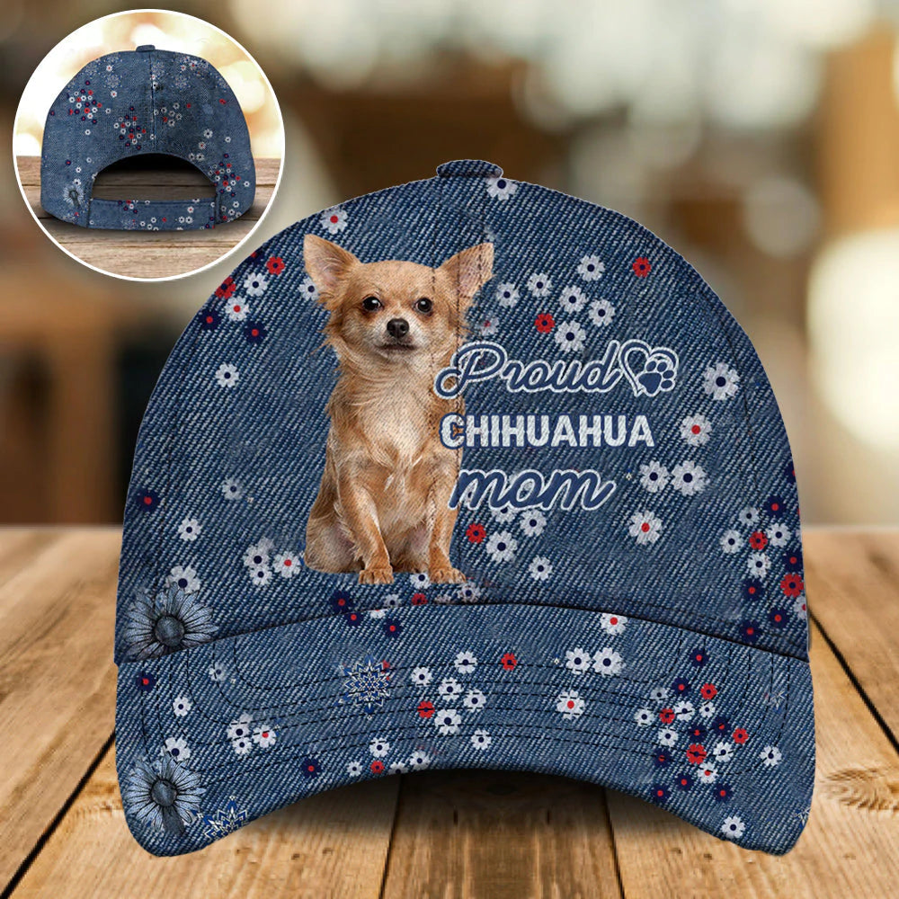 Chihuahua Proud Mom Classic Cap Hat, Summer Cap Hat For Dog Mom Trucker Hats Custom Hats Gifts For Men & Women