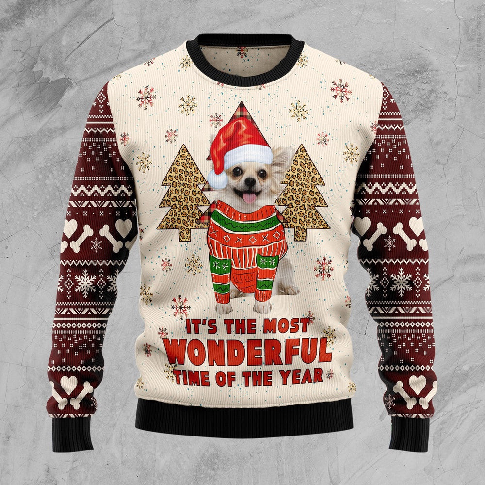 Chihuahua The Most Beautiful Time Ugly Christmas Sweater Gift For Christmas