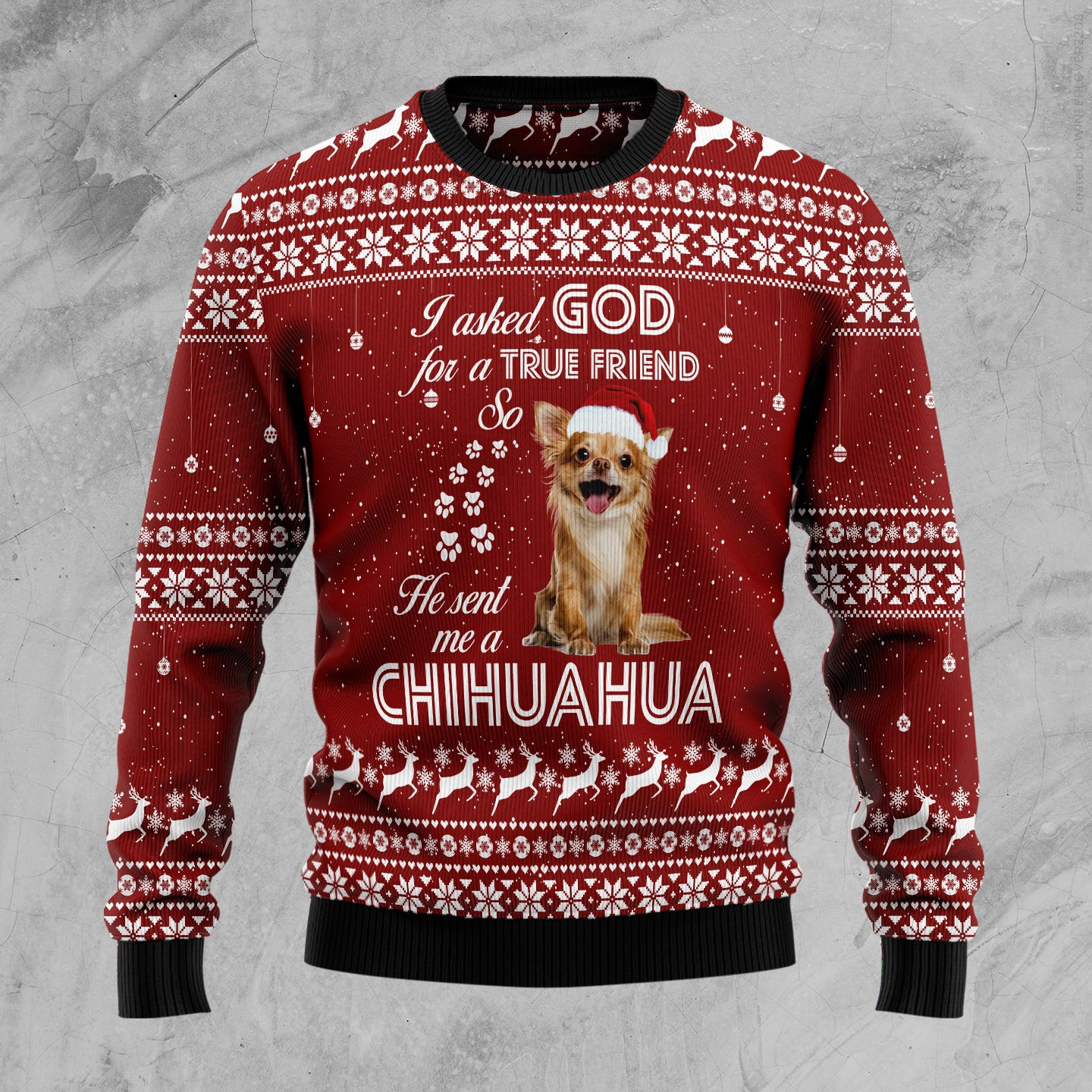 Chihuahua True Friend Ugly Christmas Sweater