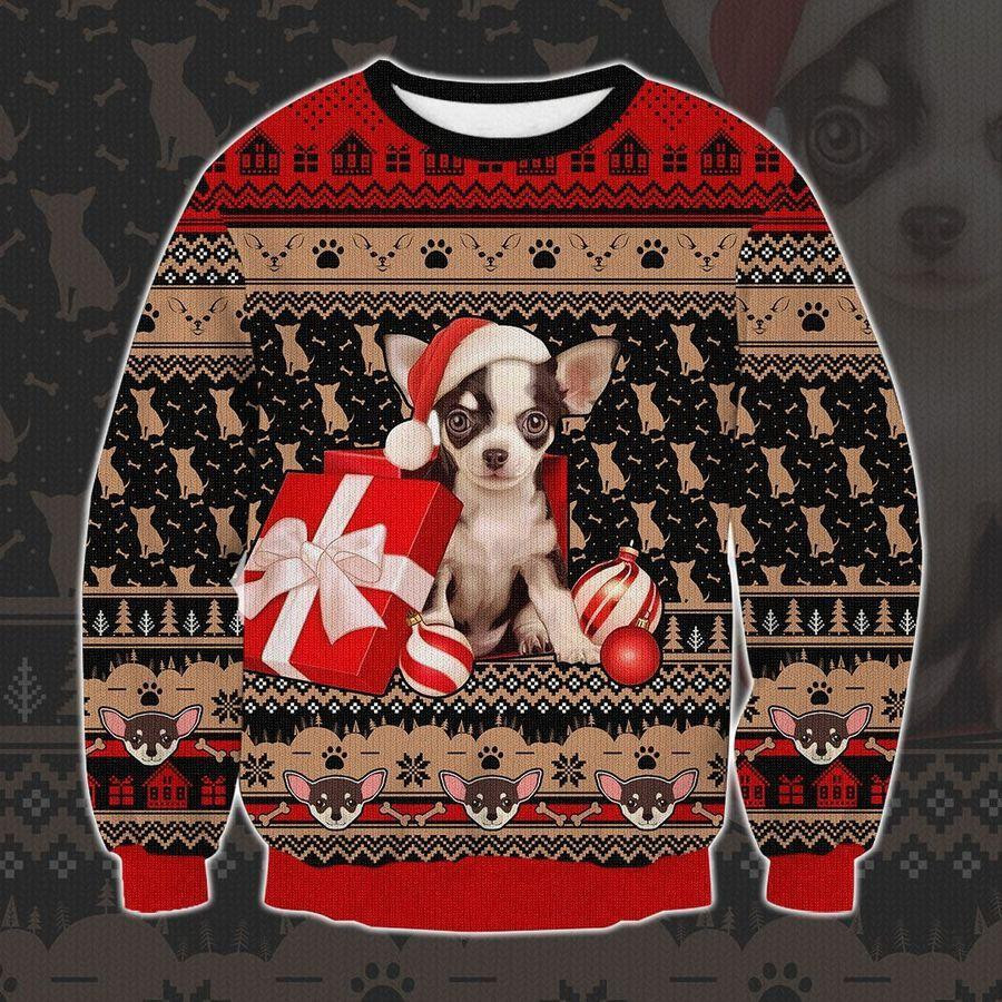 Chihuahua Ugly Christmas Sweater Adult 3D Funny Matching for family