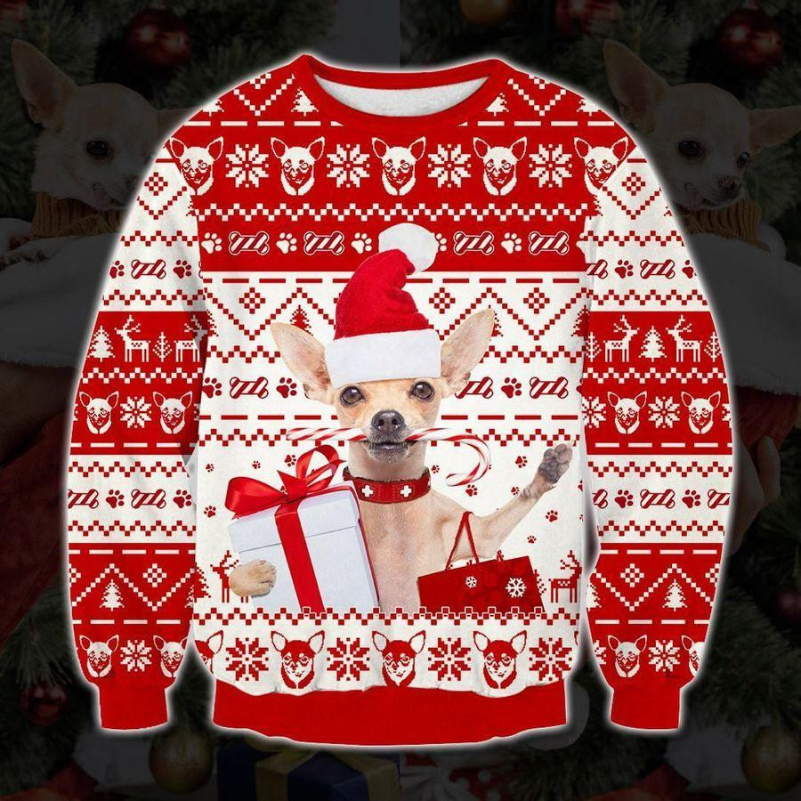 Chihuahua Ugly Christmas Sweater Adult 3D Funny Matching for family