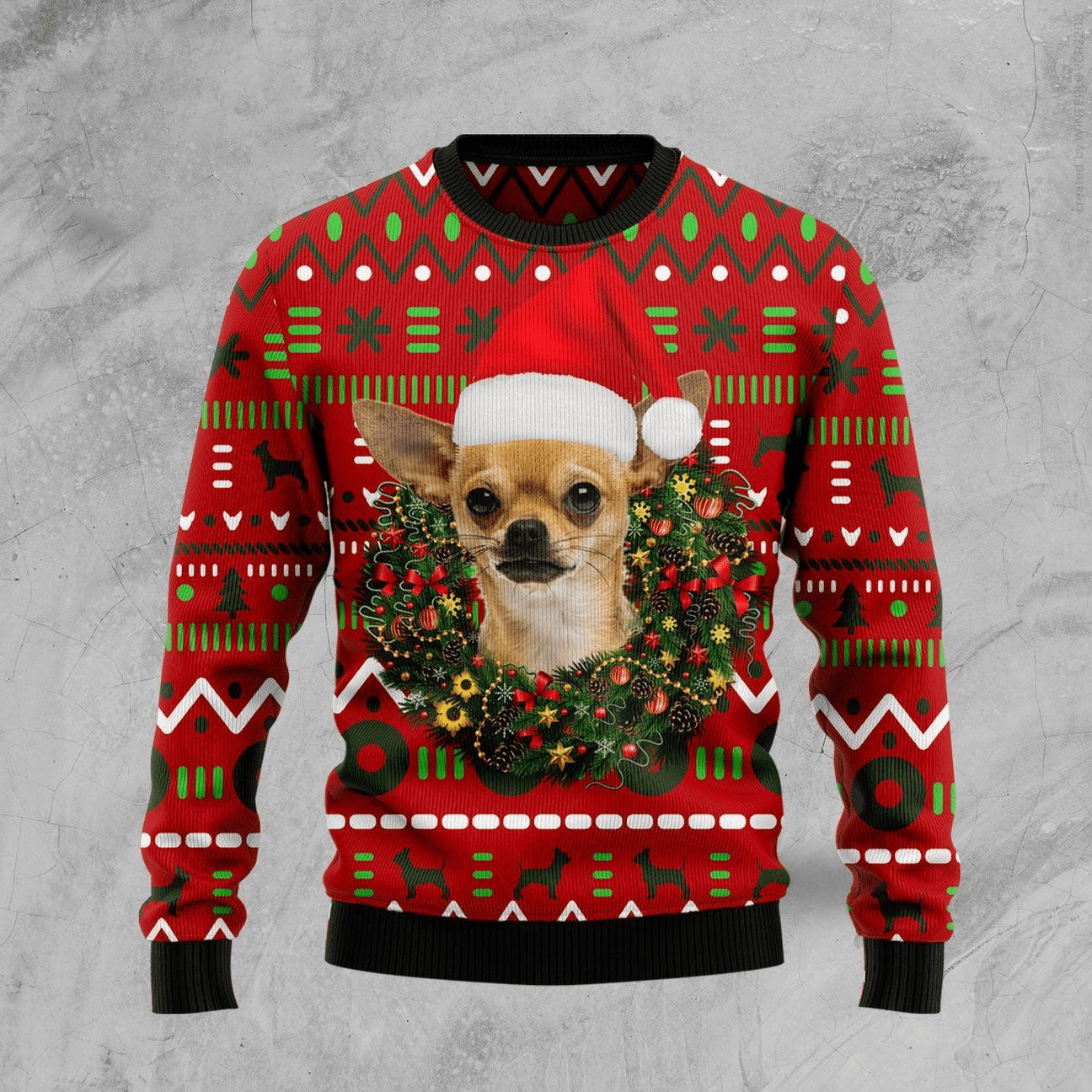 Chihuahua Ugly Christmas Sweater Adult 3D Funny Matching for family
