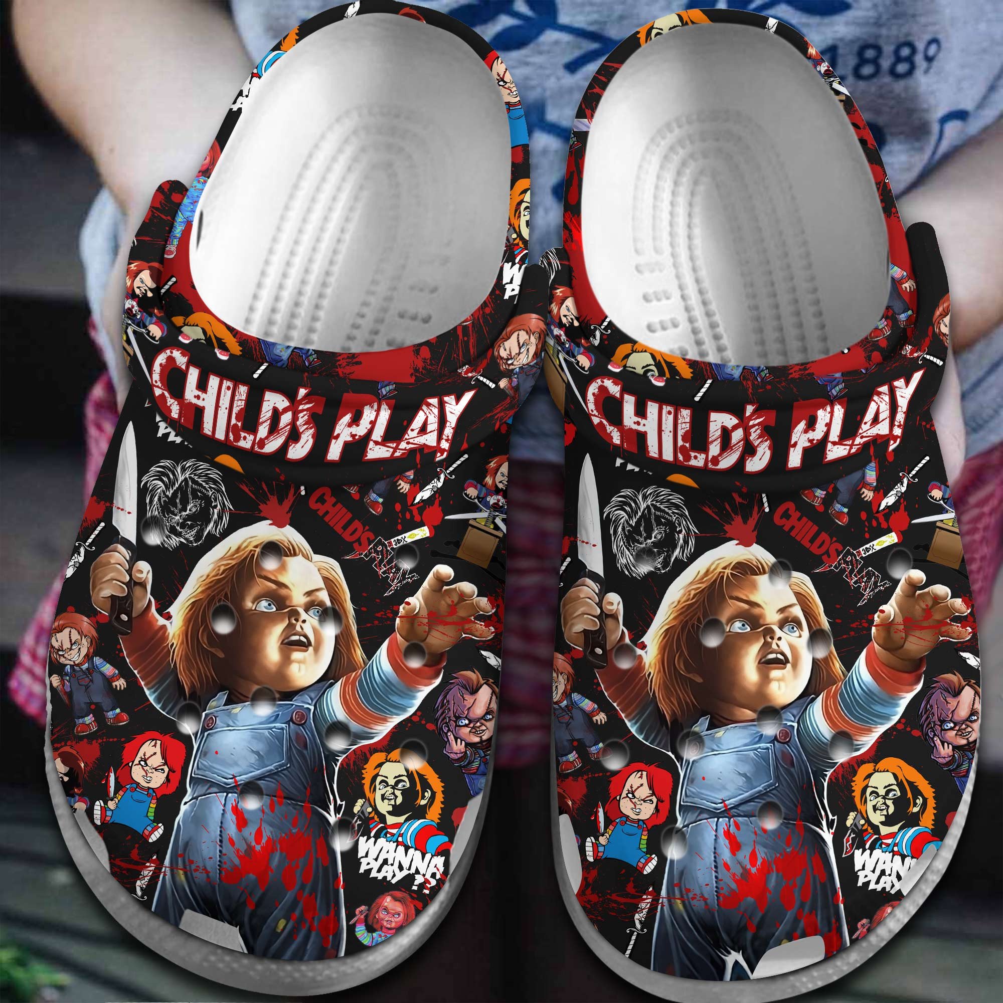 Child's Play Movie Halloween Crocs Crocband Clogs Shoes Comfortable For Men Women and Kids