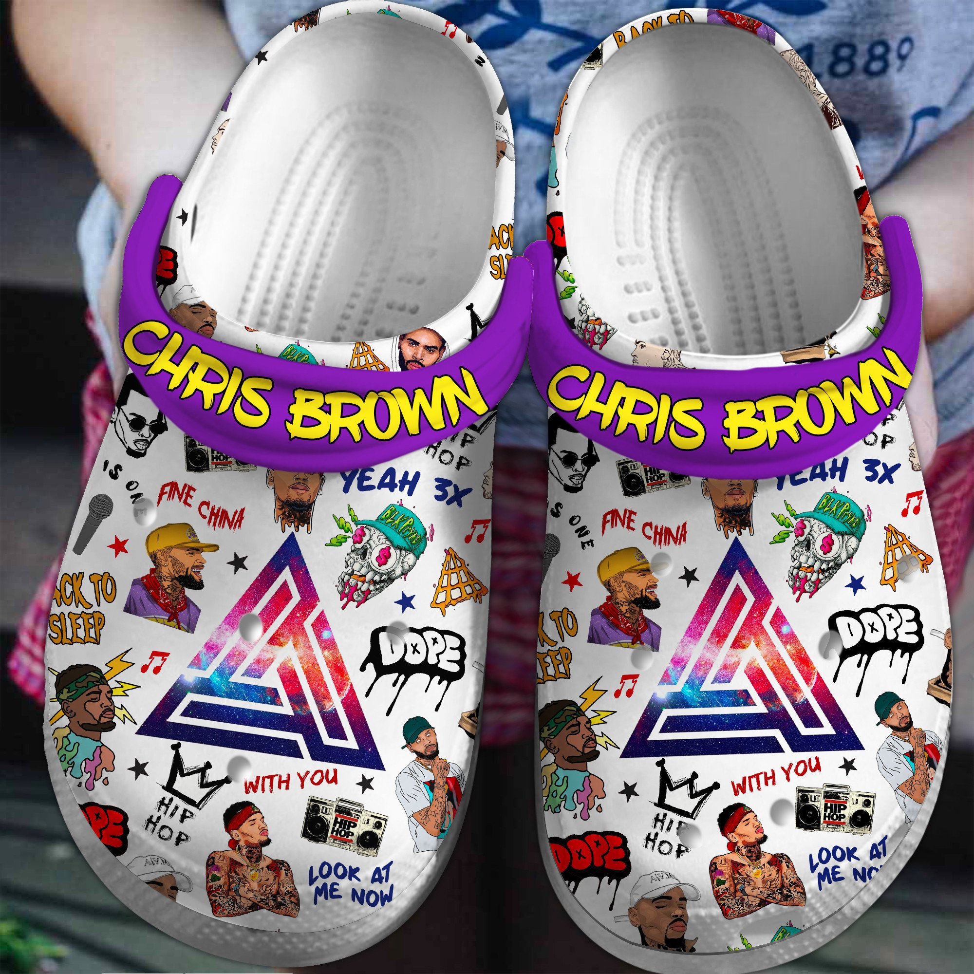 Chris Brown Music Crocs Crocband Clogs Shoes Comfortable For Men Women and Kids