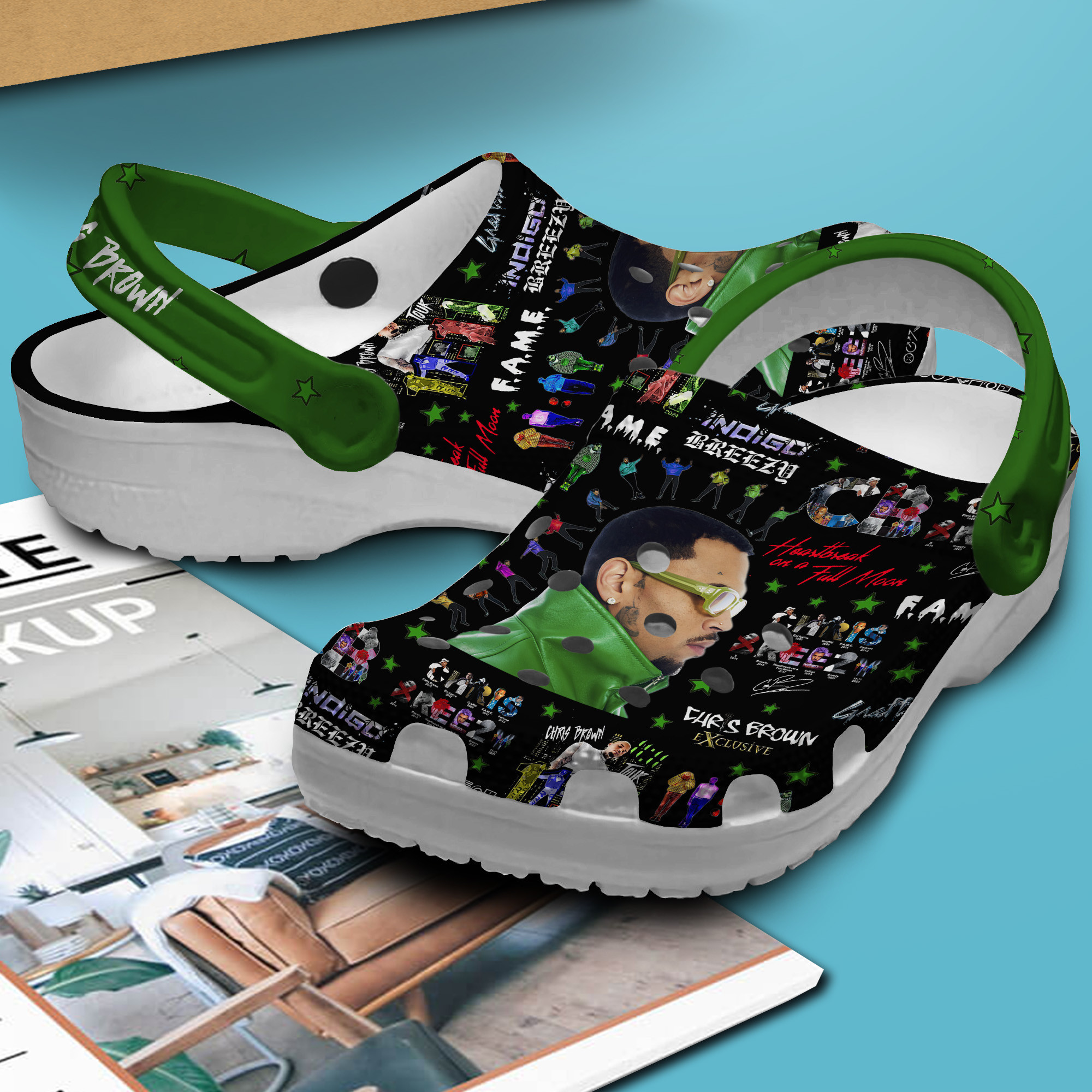Chris Brown Music Crocs Crocband Clogs Shoes Comfortable For Men Women and Kids - Image 3