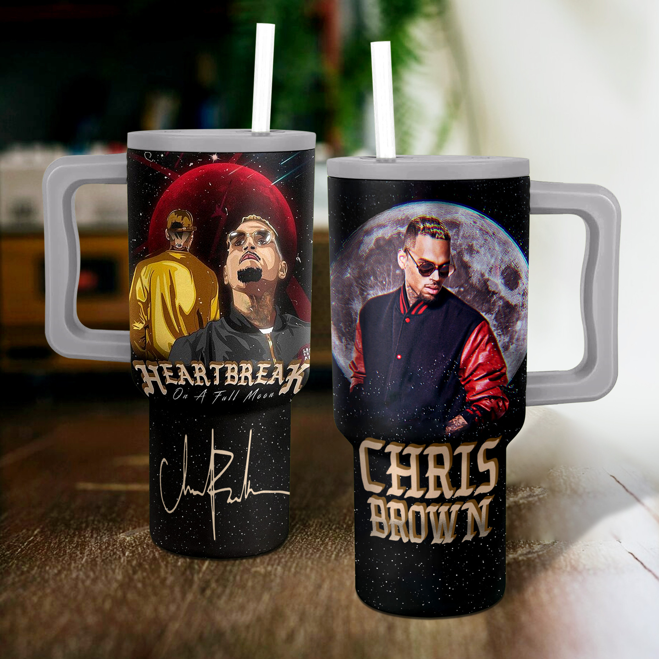 Chris Brown Music Custom Stanley Cup 40 oz 30 oz Tumbler With HandleTVC2301154