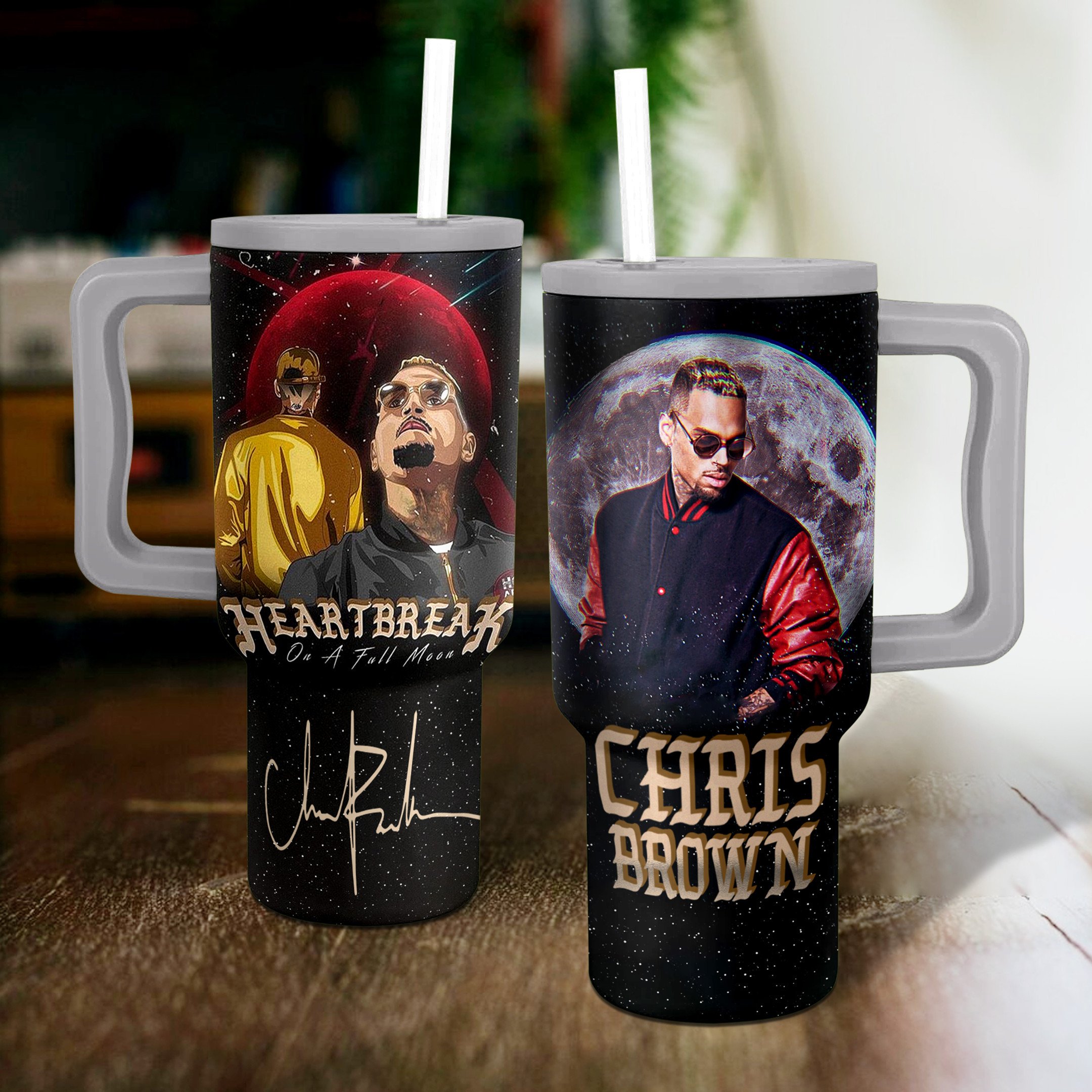 Chris Brown Music Custom Stanley Cup 40 oz 30 oz Tumbler With HandleTVC2301275