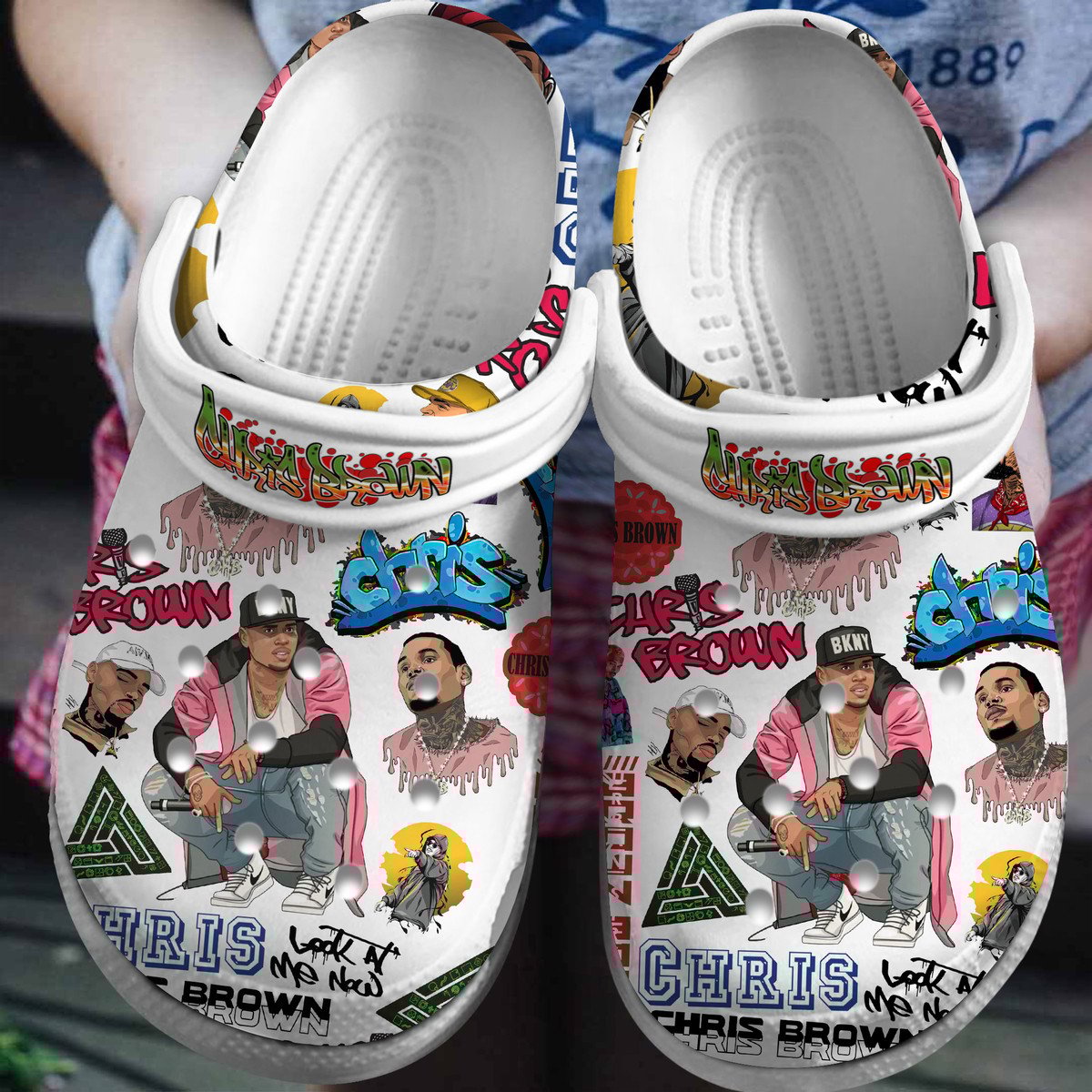 Chris Brown Music Premium Crocs Crocband Clogs Shoes Comfortable For Men Women and Kids
