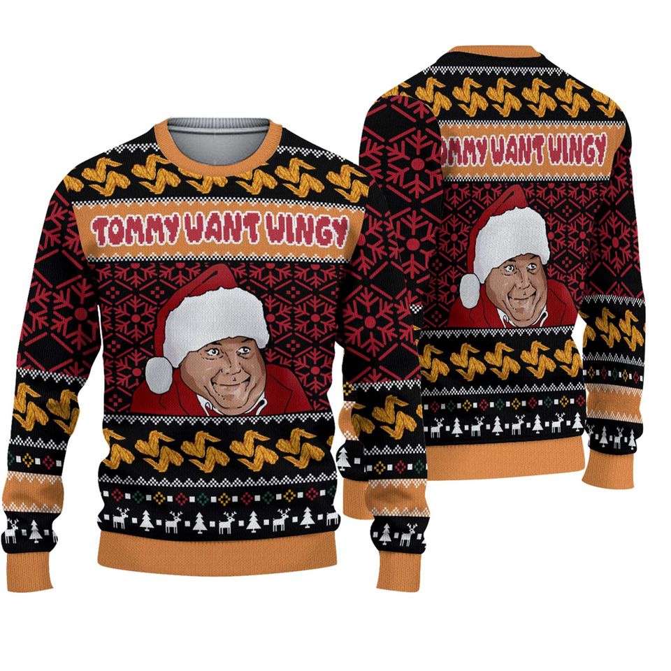 Chris Farley Tommy Likey Tommy Want Wingy Funny Ugly Christmas Sweater