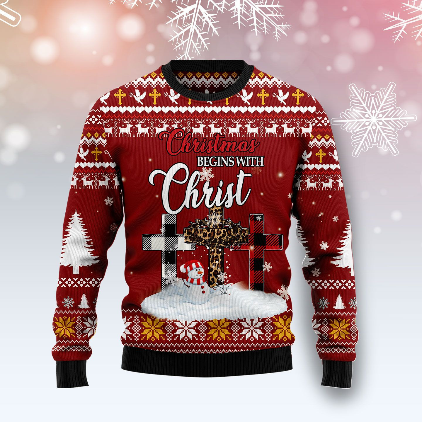 Christian Christmas Ugly Christmas Sweater Adult 3D Funny Matching for family